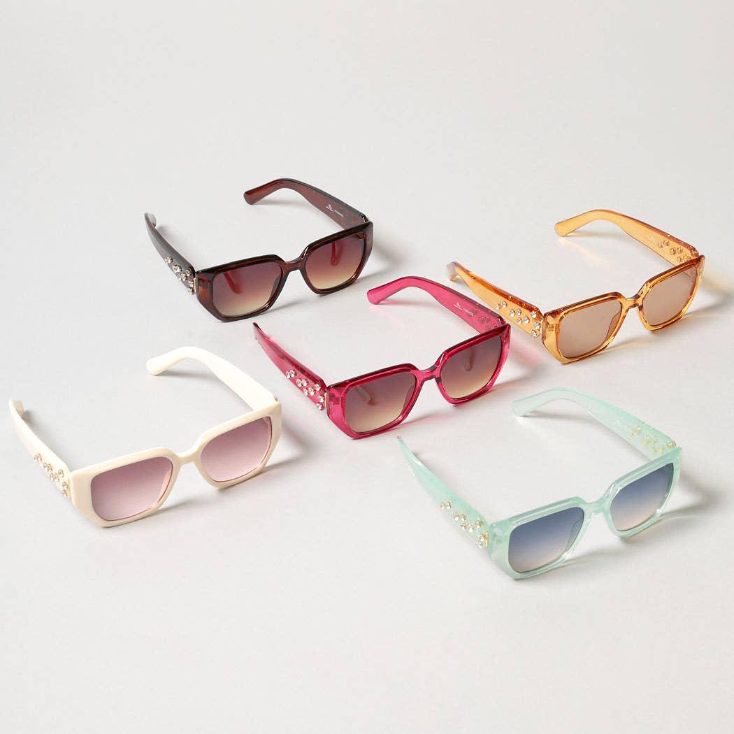 Tinted Rhinestone Frame Sunglasses Sunglasses