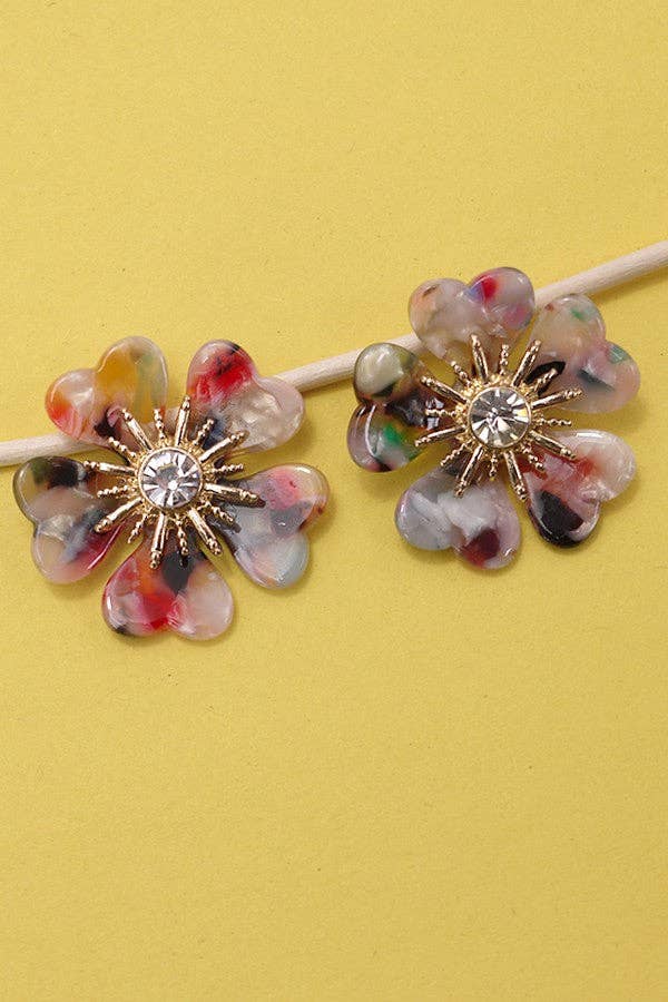 Multi-Colored Flower Earrings