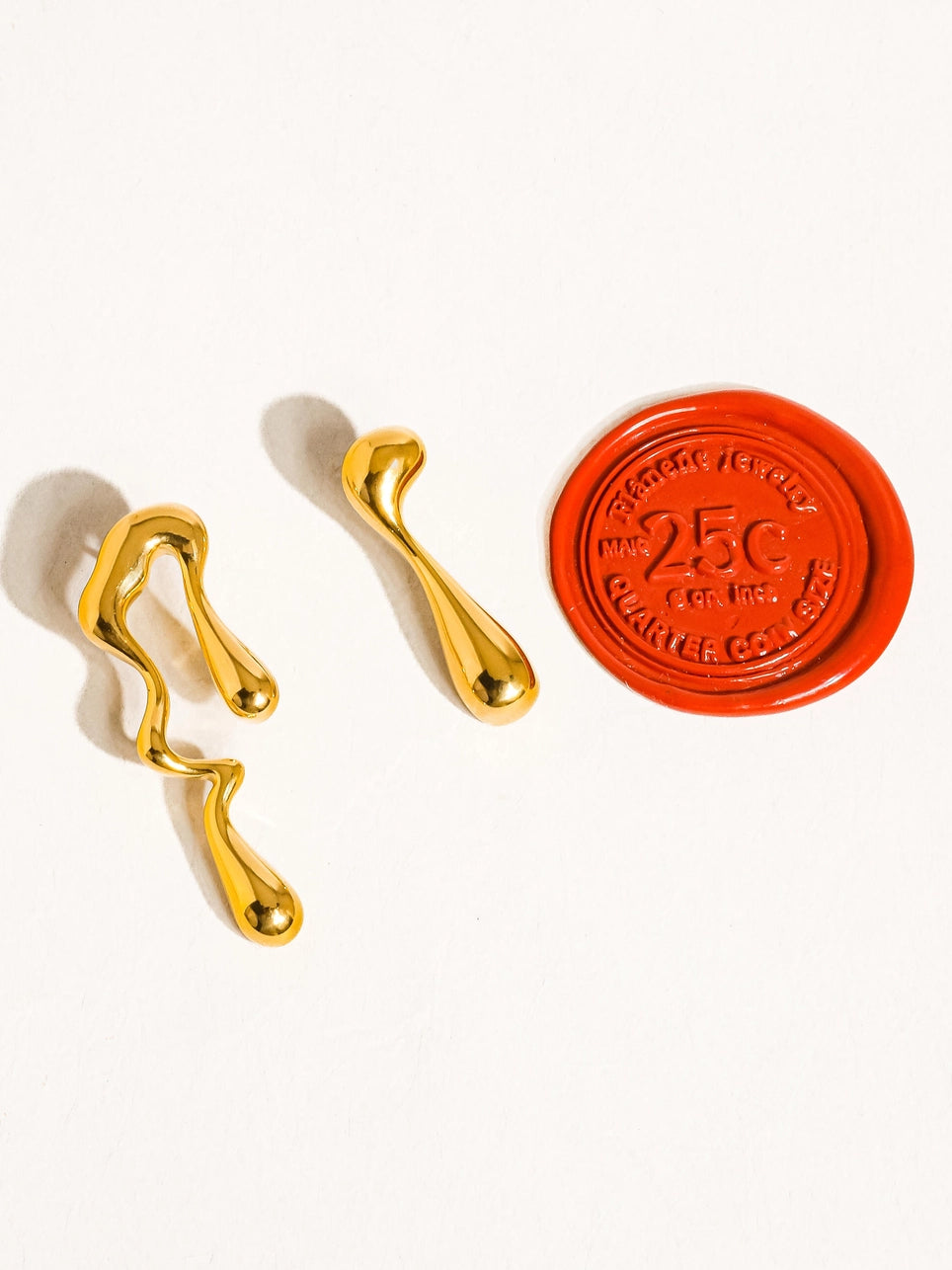 Drippy Gold Earrings Earrings
