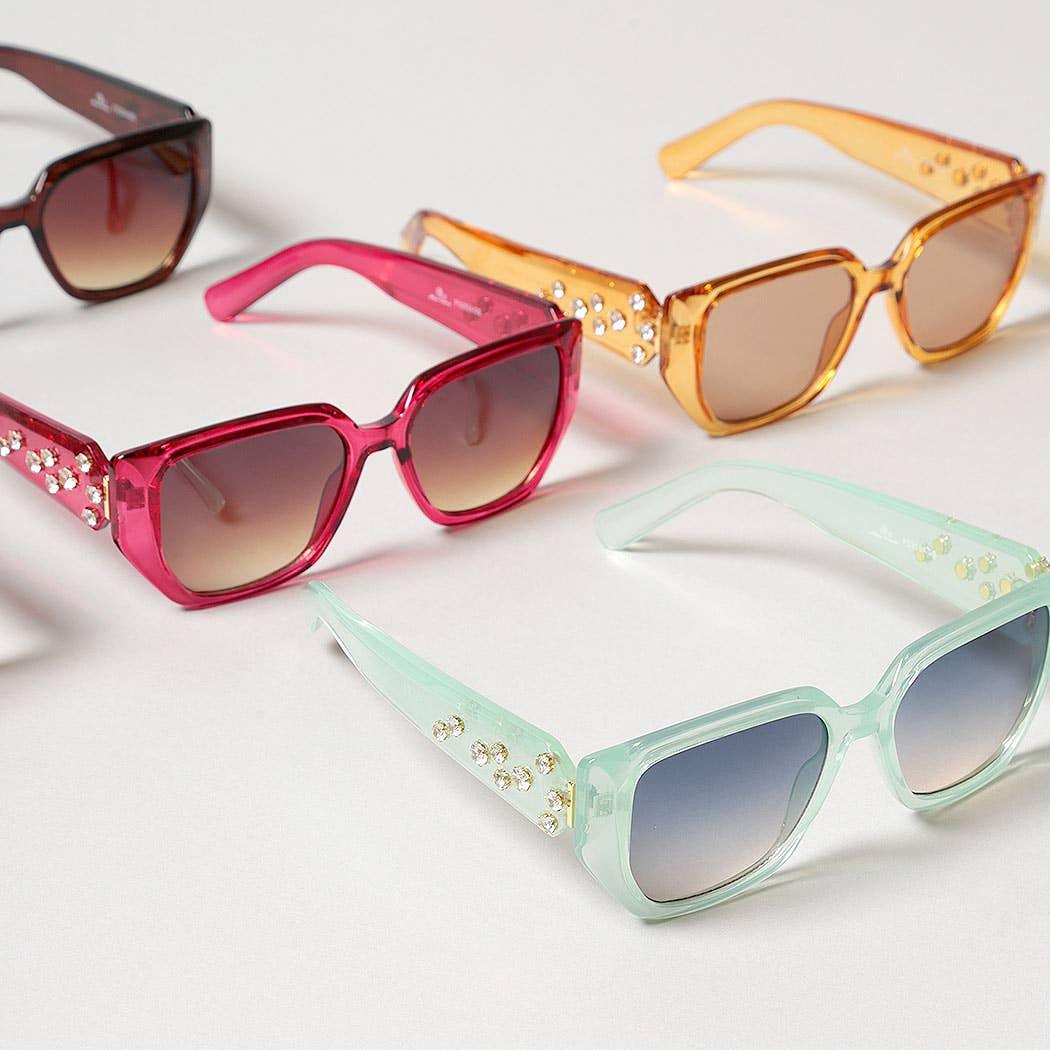 Tinted Rhinestone Frame Sunglasses Sunglasses