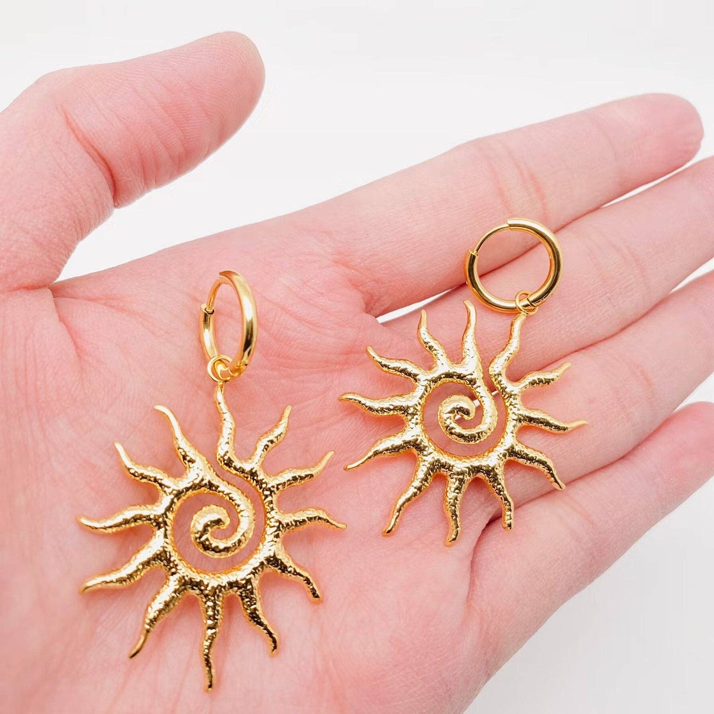 Spiral Sun Dangle Earrings
