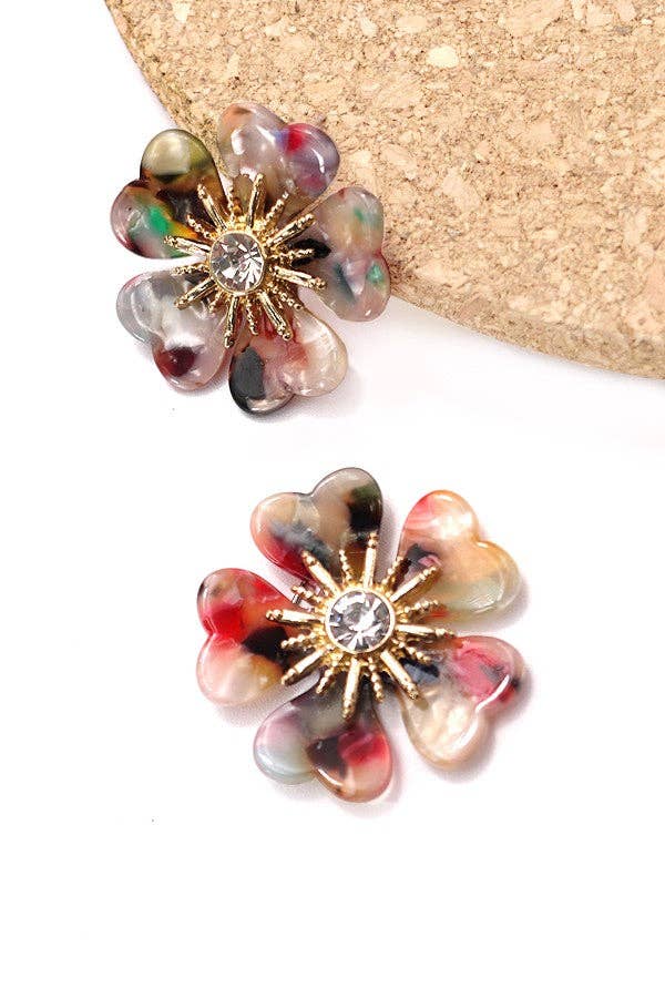 Multi-Colored Flower Earrings