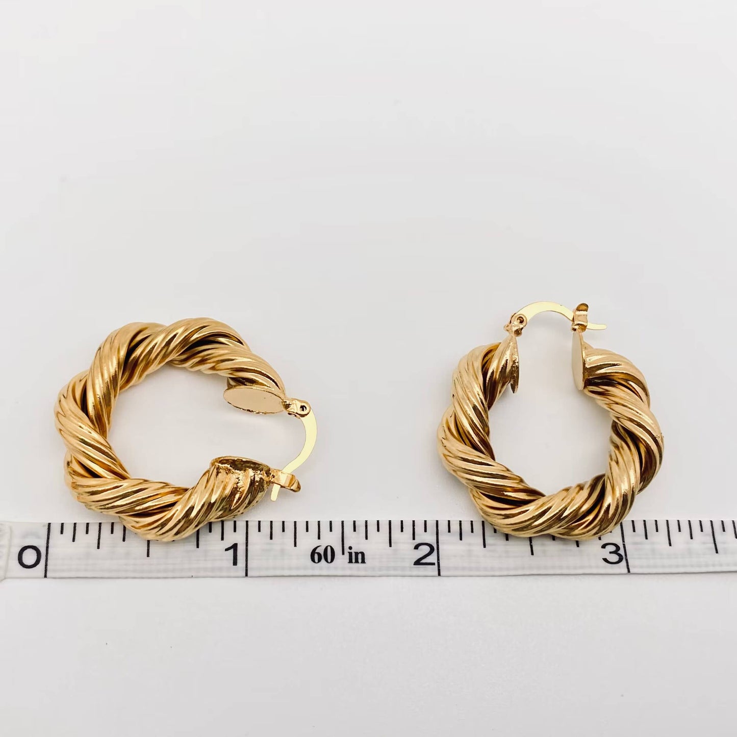 Golden Twist Hoop Earrings