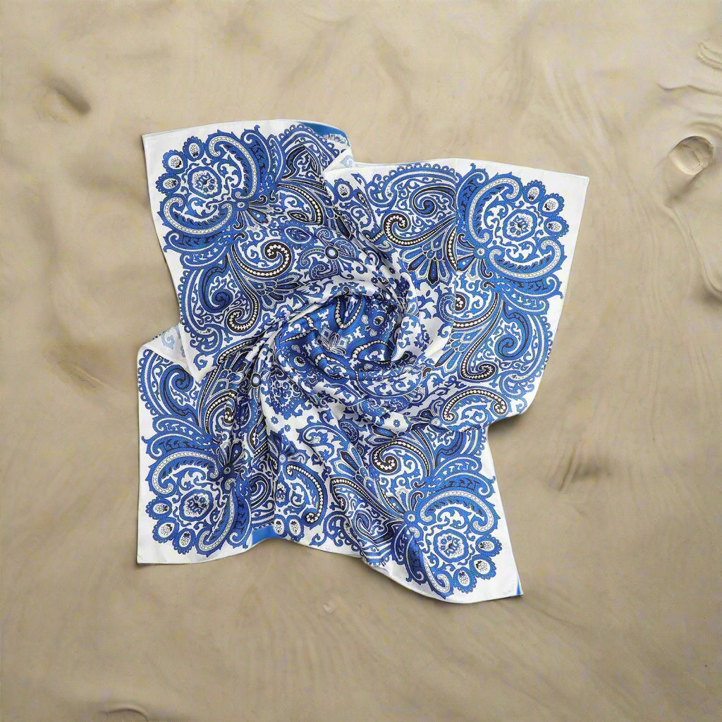 Blue Paisley Silky Bandana Bandana
