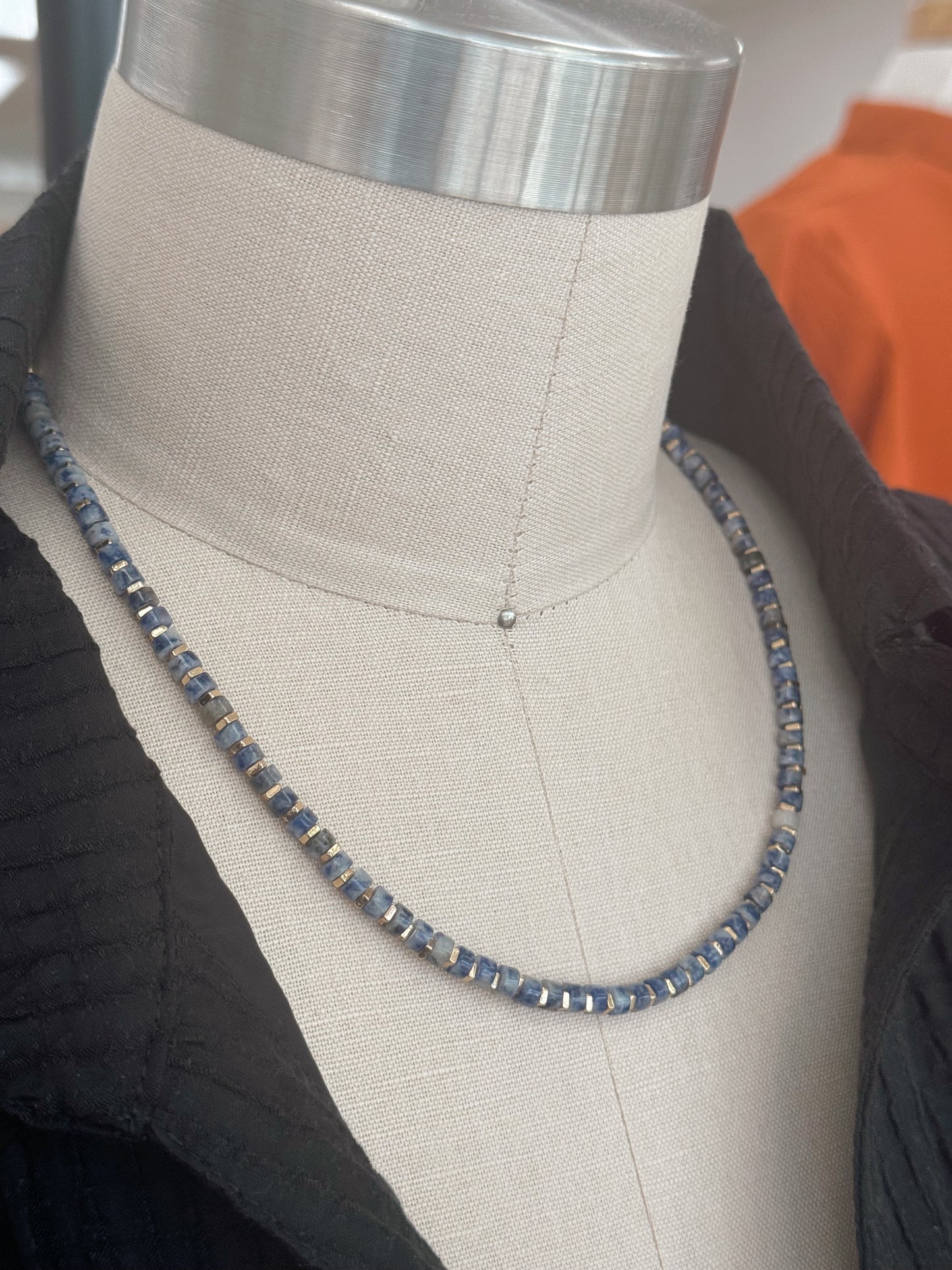 Blue Beaded Necklace Necklaces