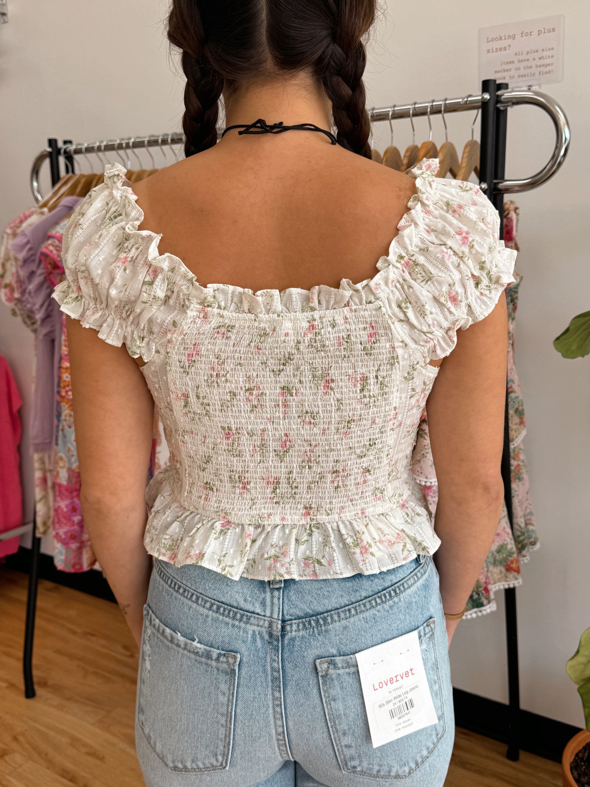 Girly Pink Floral Top Shirts & Tops