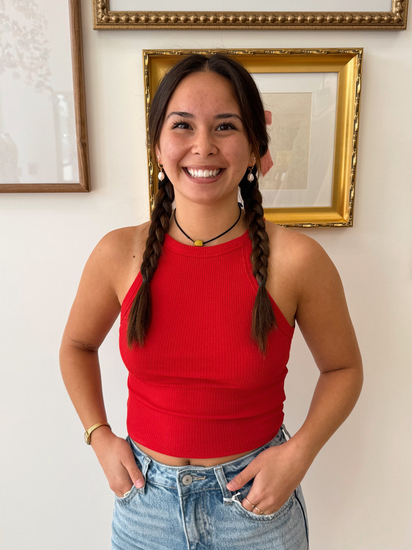 Red Hot Halter Top Shirts & Tops