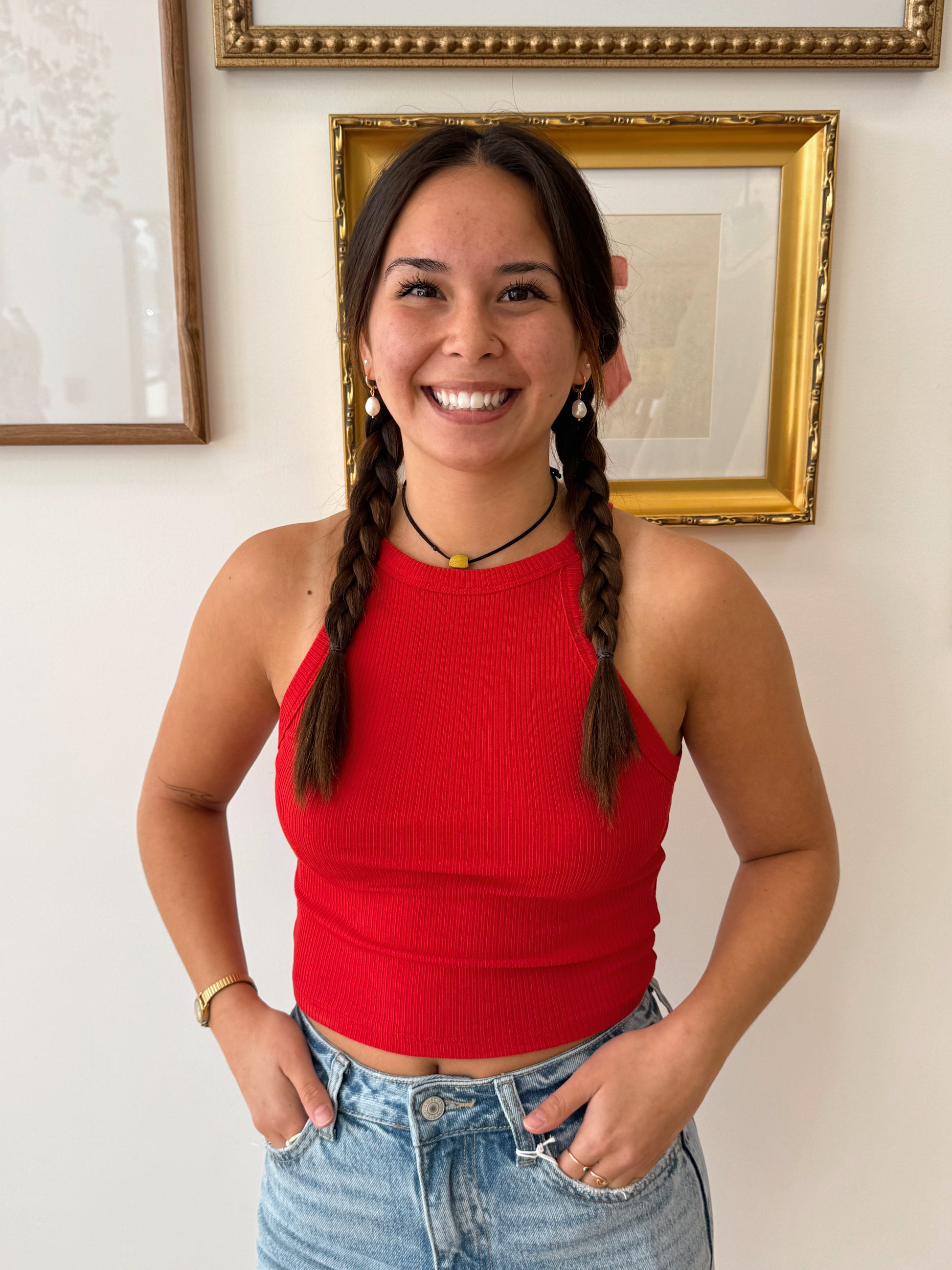 Red Hot Halter Top Shirts & Tops