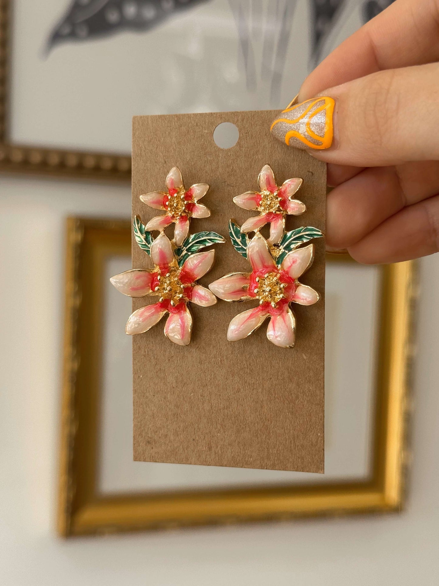 Blushing Bloom Drop Earrings Earrings