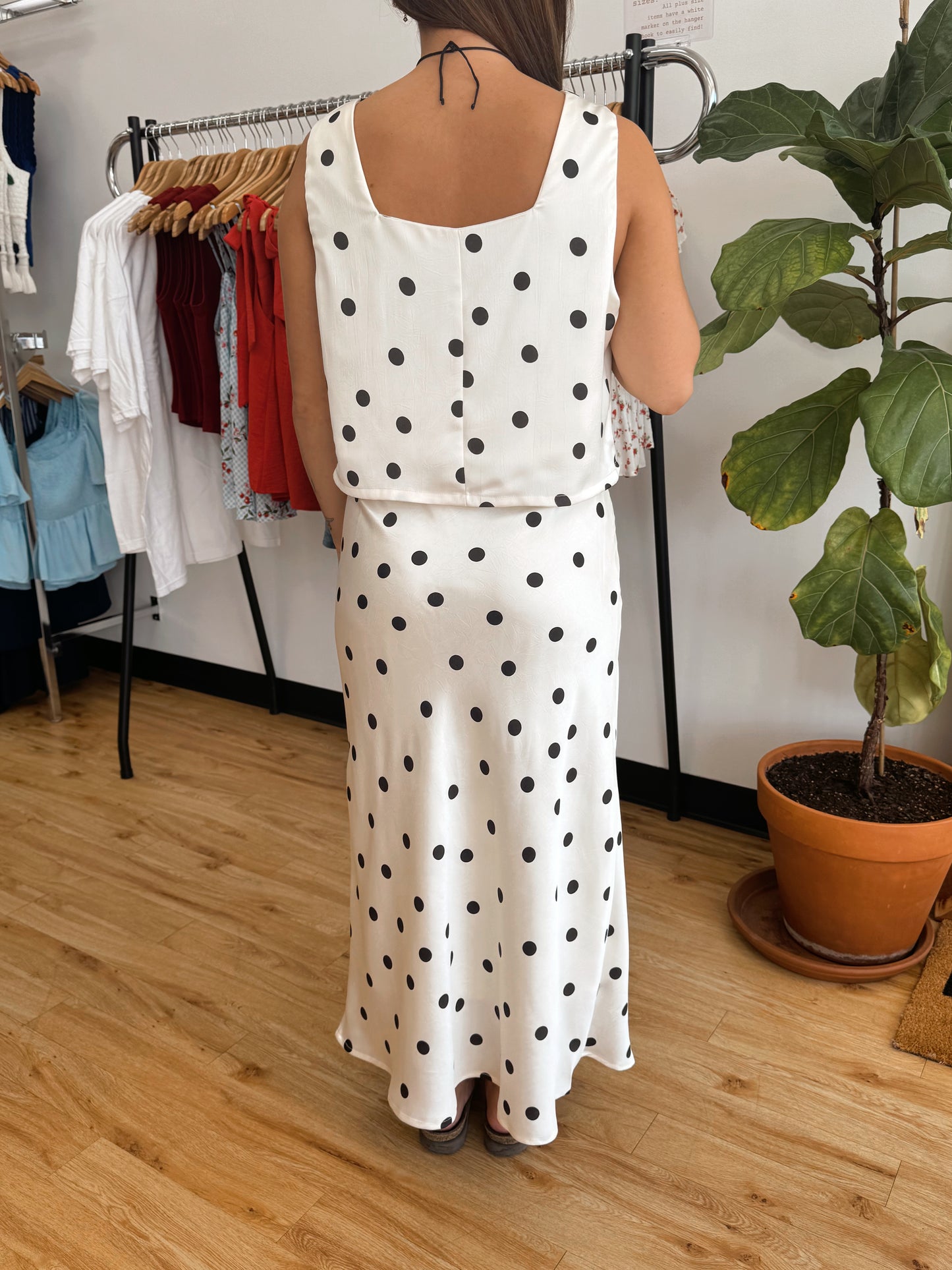 Polka Dot Midi Skirt Skirt