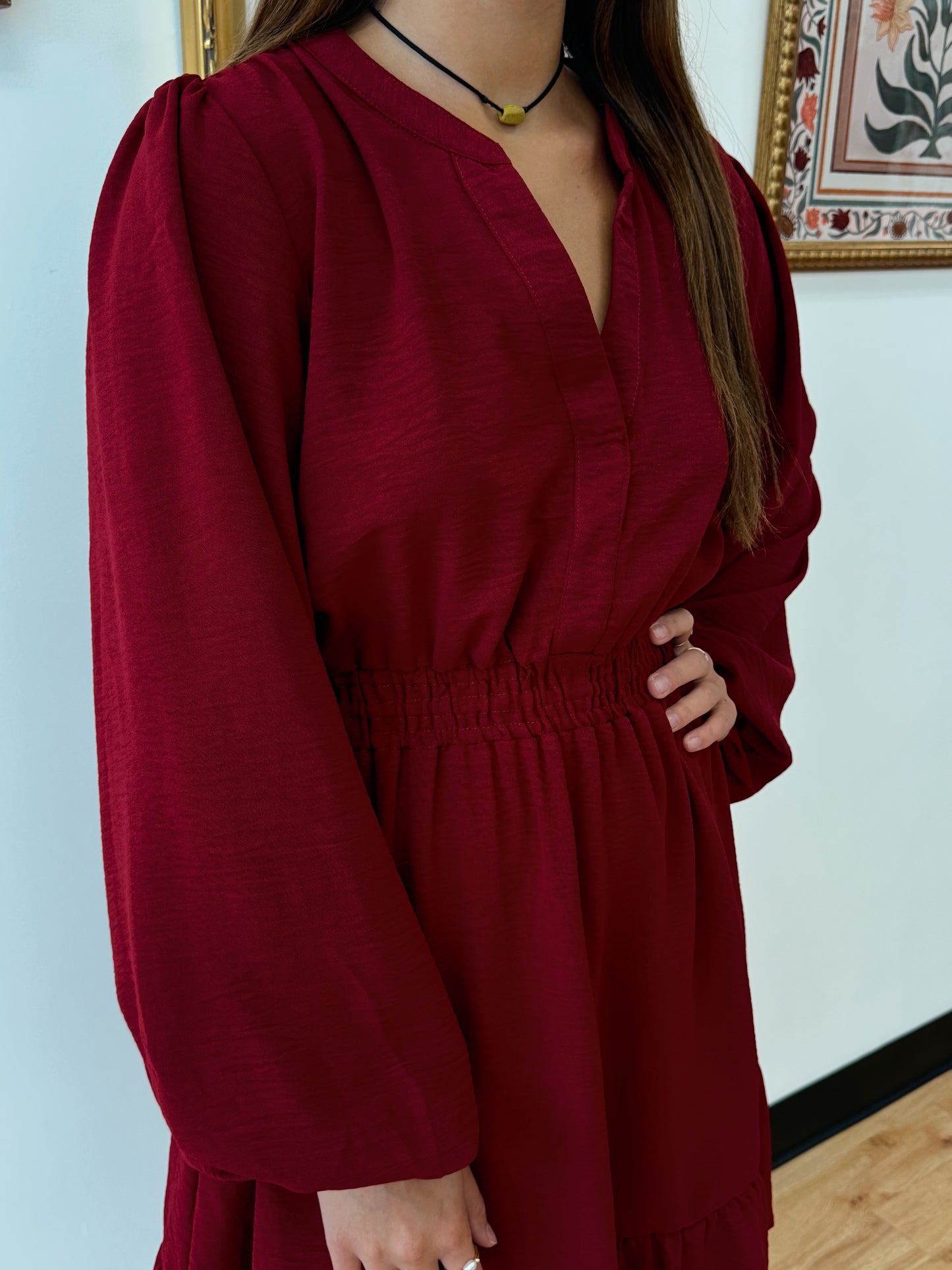 Long Sleeve Satin Dress Dress