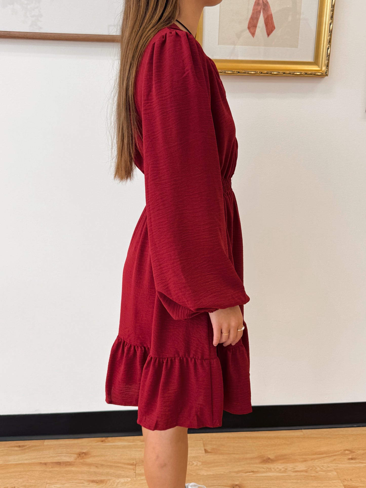 Long Sleeve Satin Dress Dress
