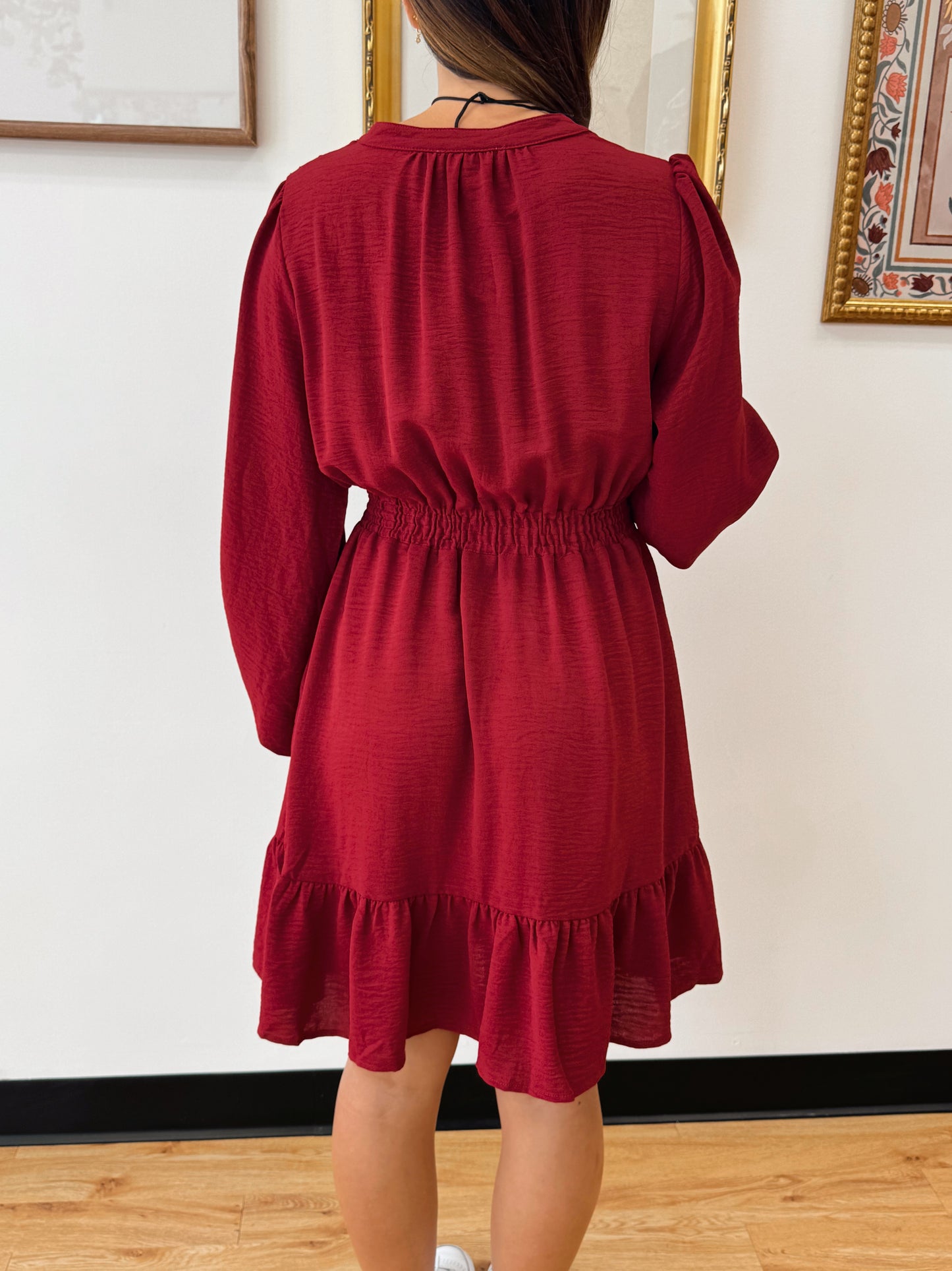 Long Sleeve Satin Dress Dress