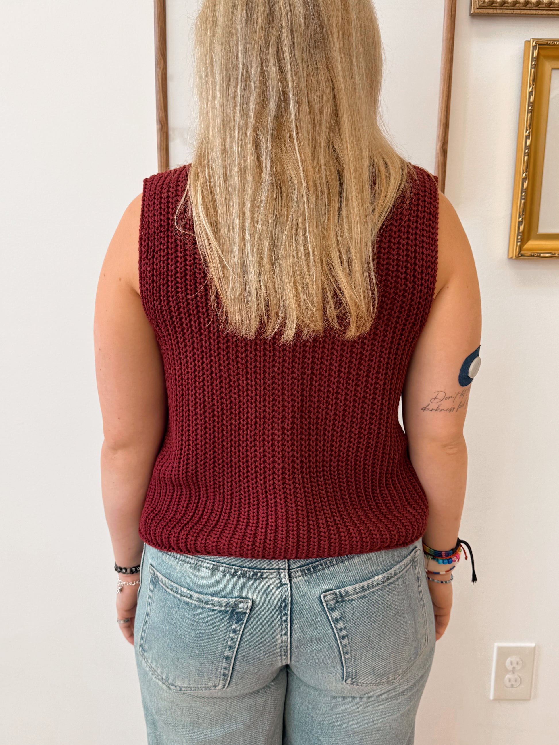 Button Front Knit Vest Shirts & Tops