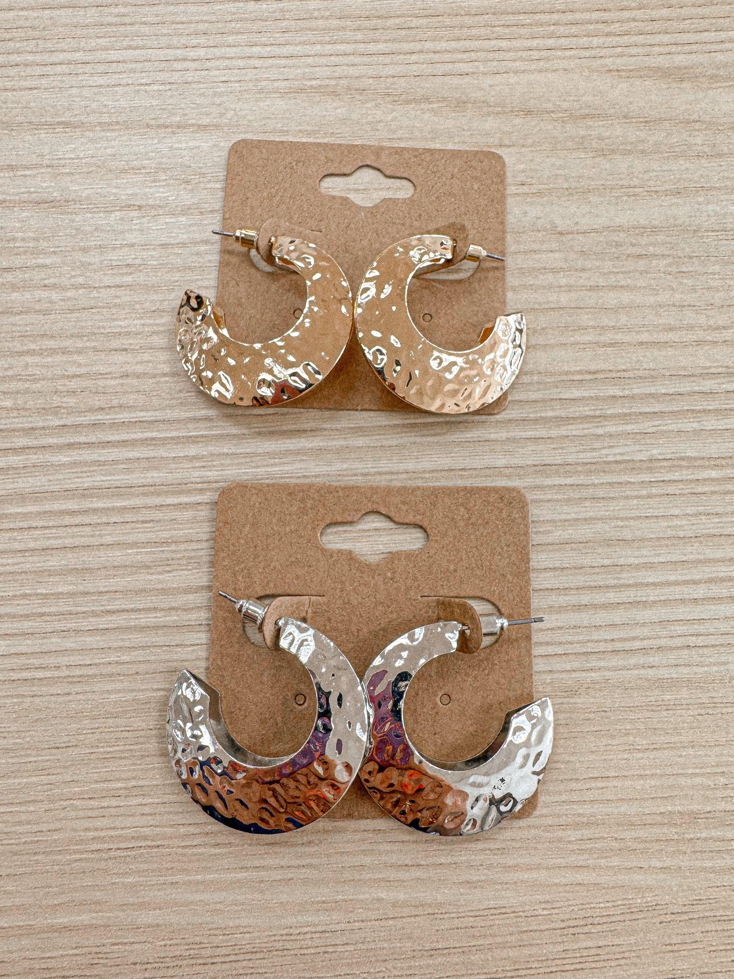 Hammered Metal Hoops