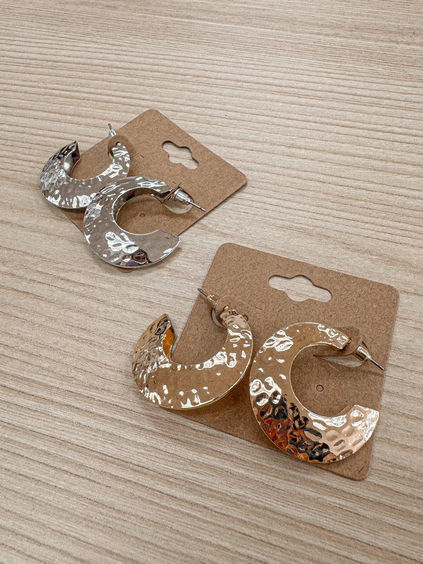 Hammered Metal Hoops