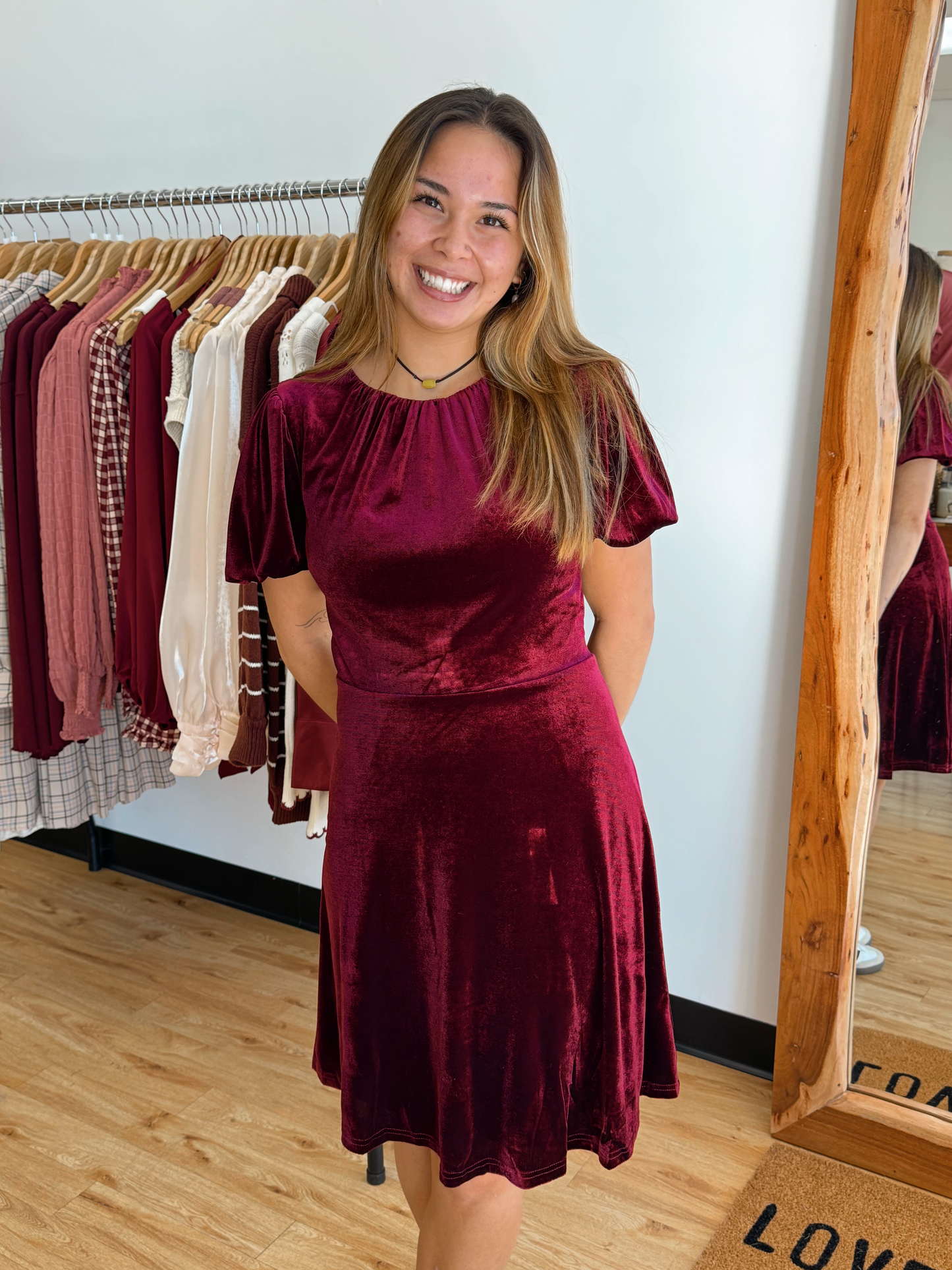 Velvet Wine Mini Dress