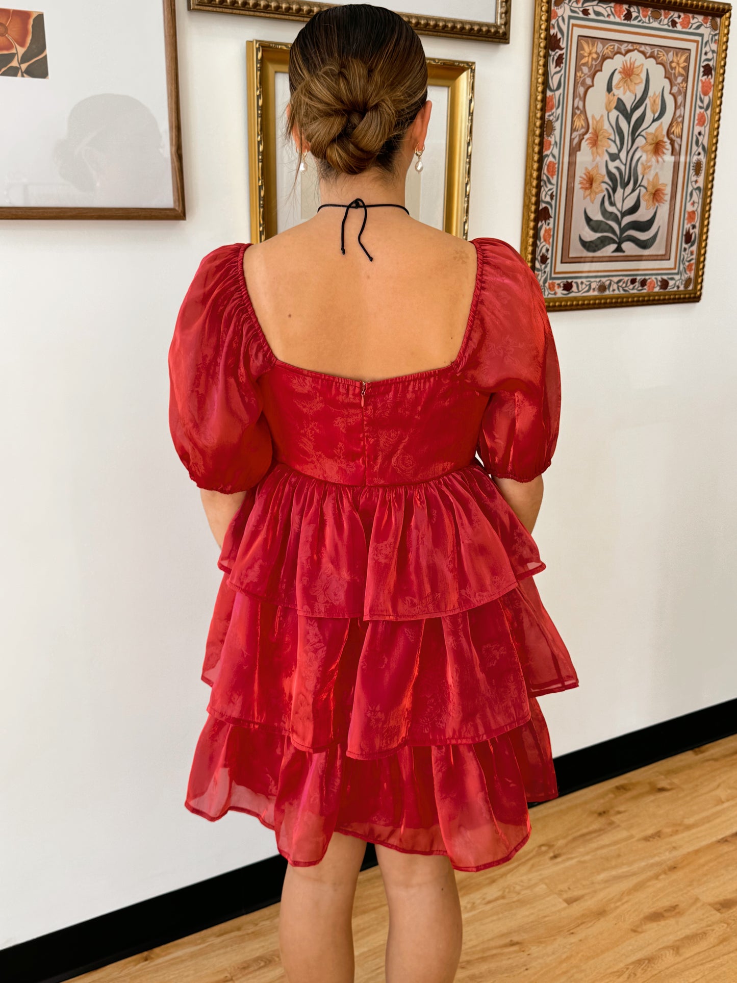 Red Ruffle Mini Dress