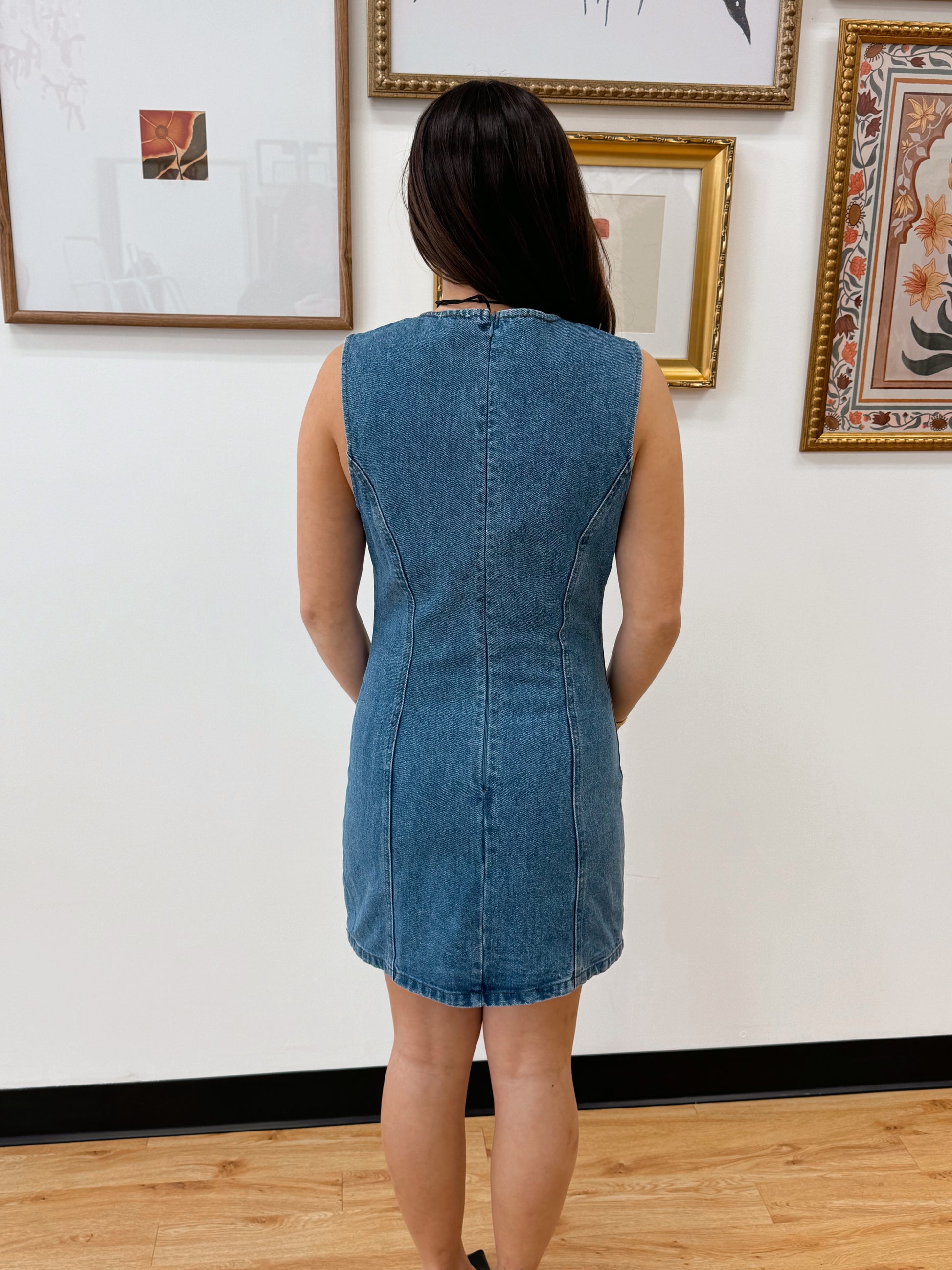Stitch Detail Denim Dress Dress