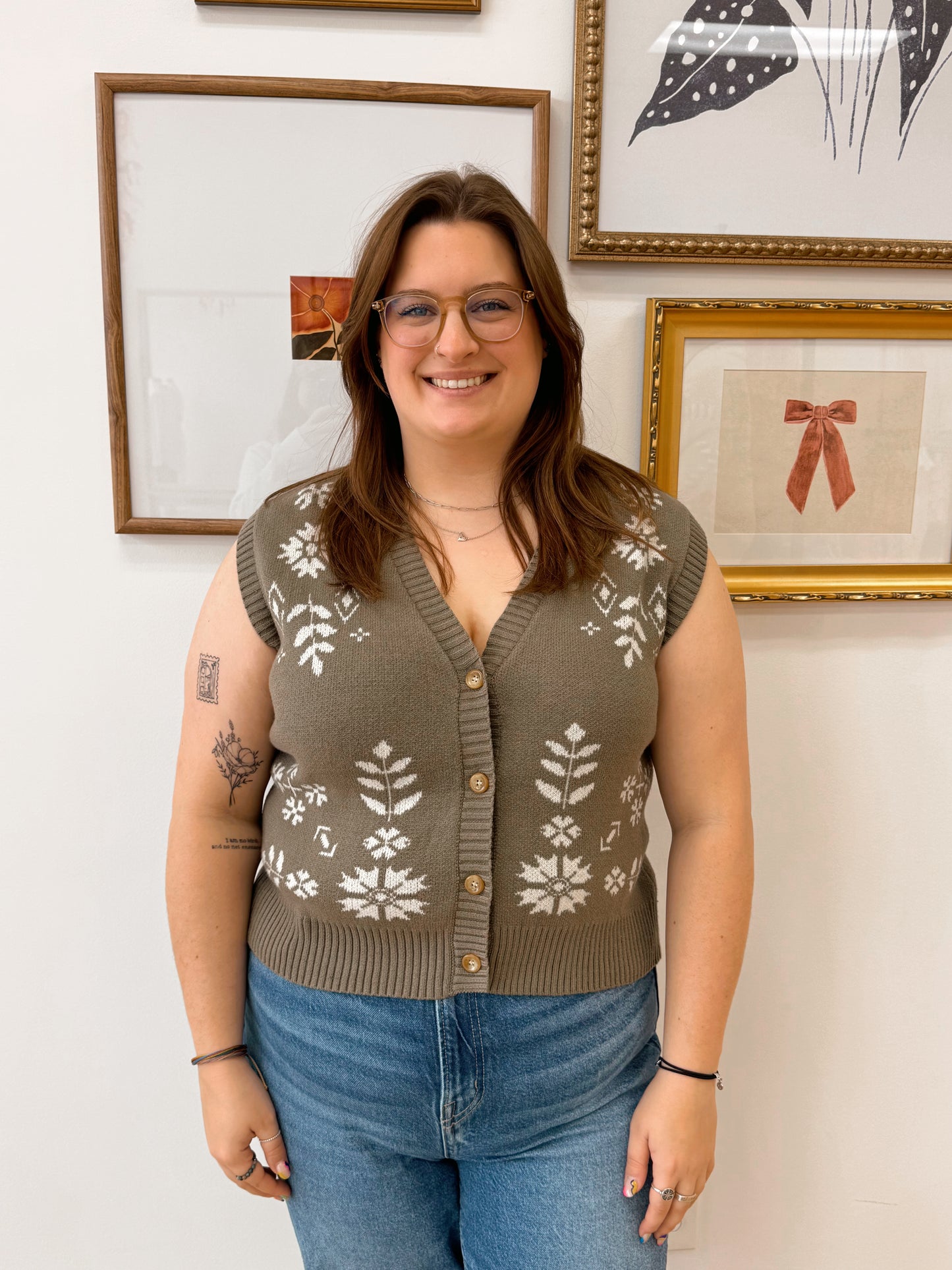 Olive Soft Sweater Vest Shirts & Tops