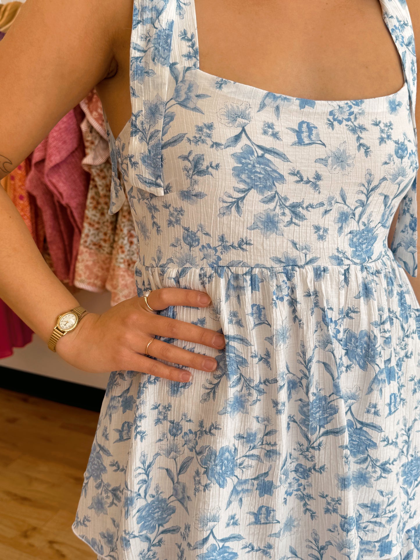 Blue Ruffle Tea Party Dress Dress