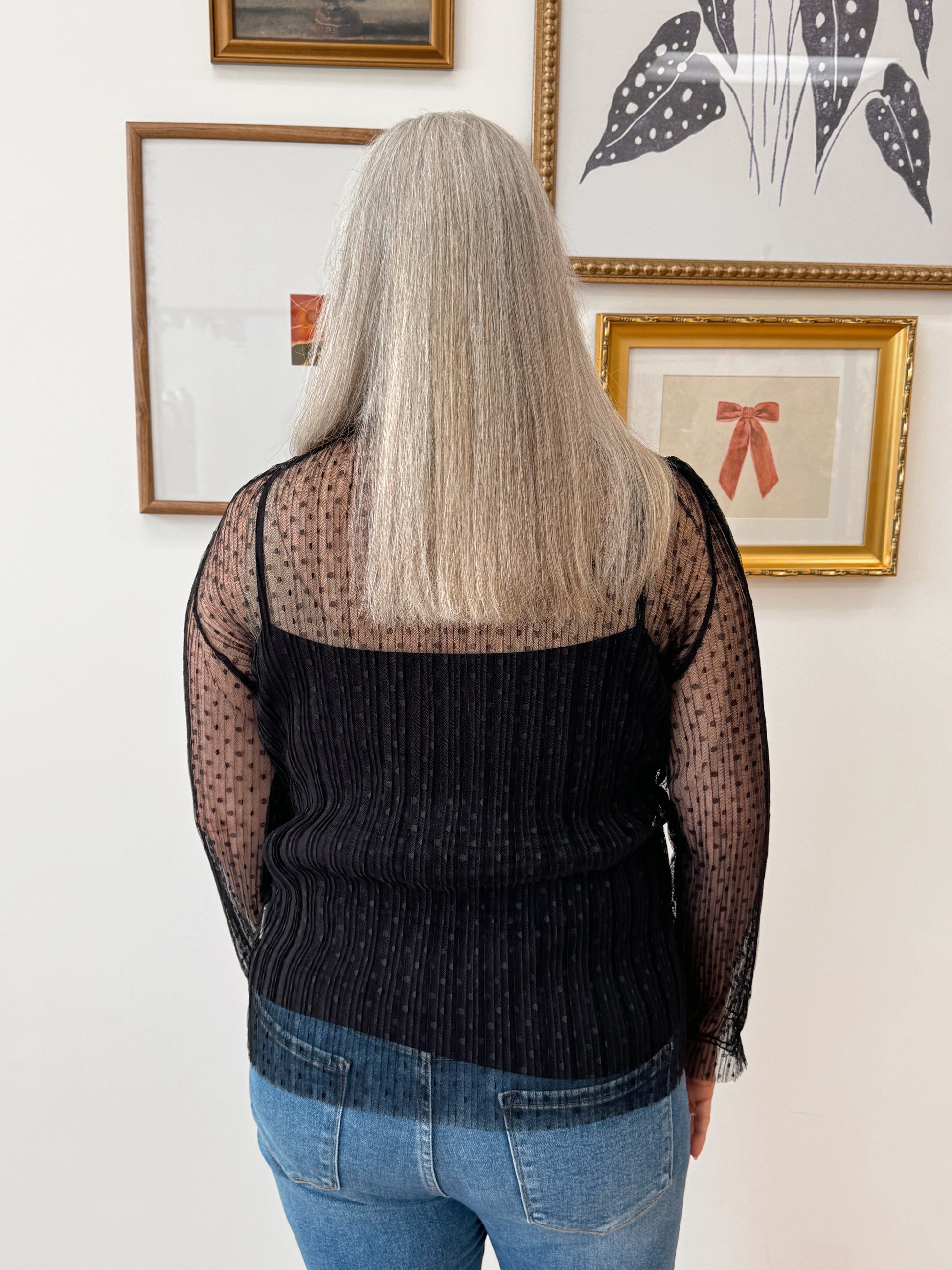 Dotty Lace Sheer Blouse