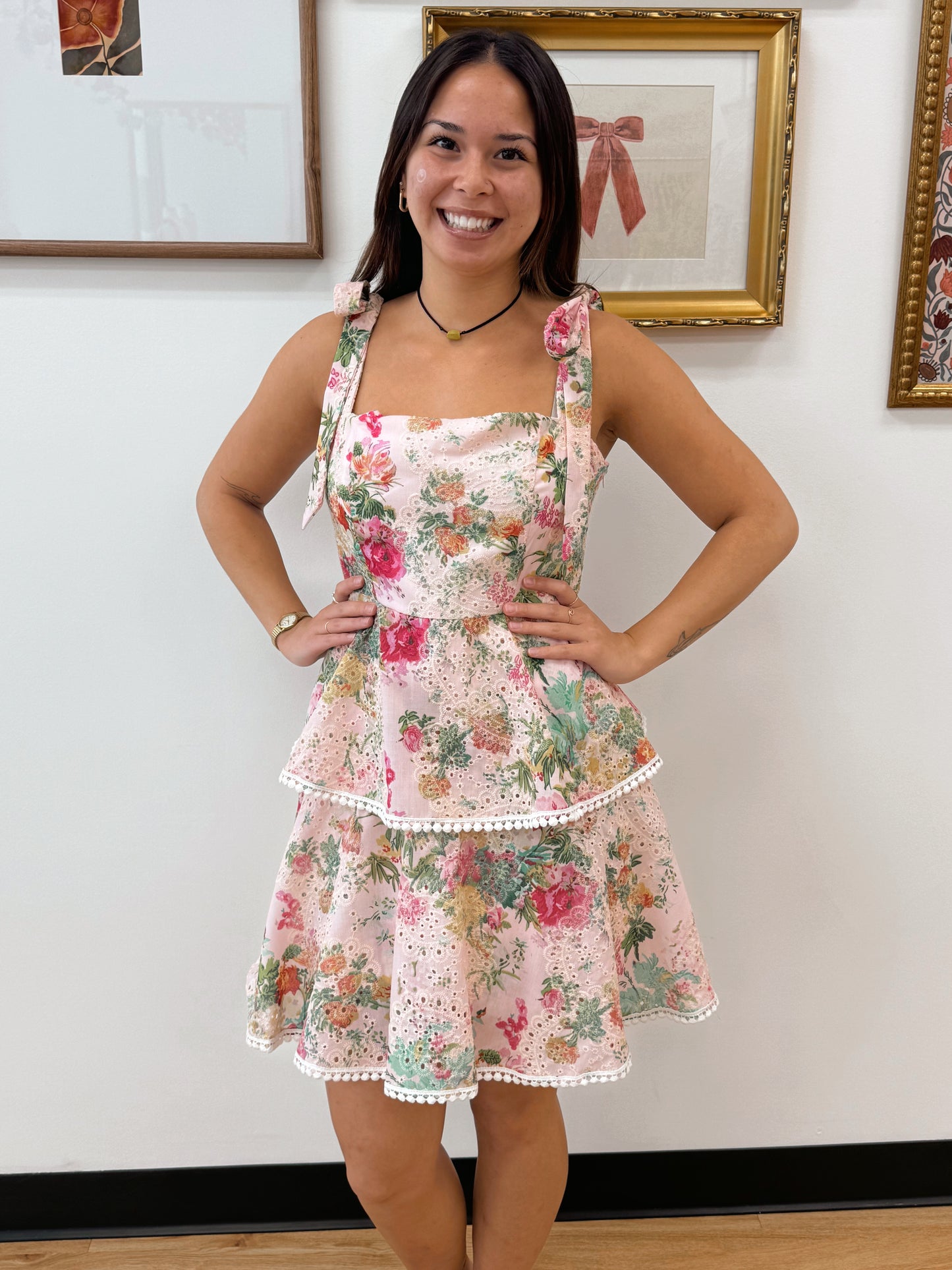 Tiered Floral Mini Dress