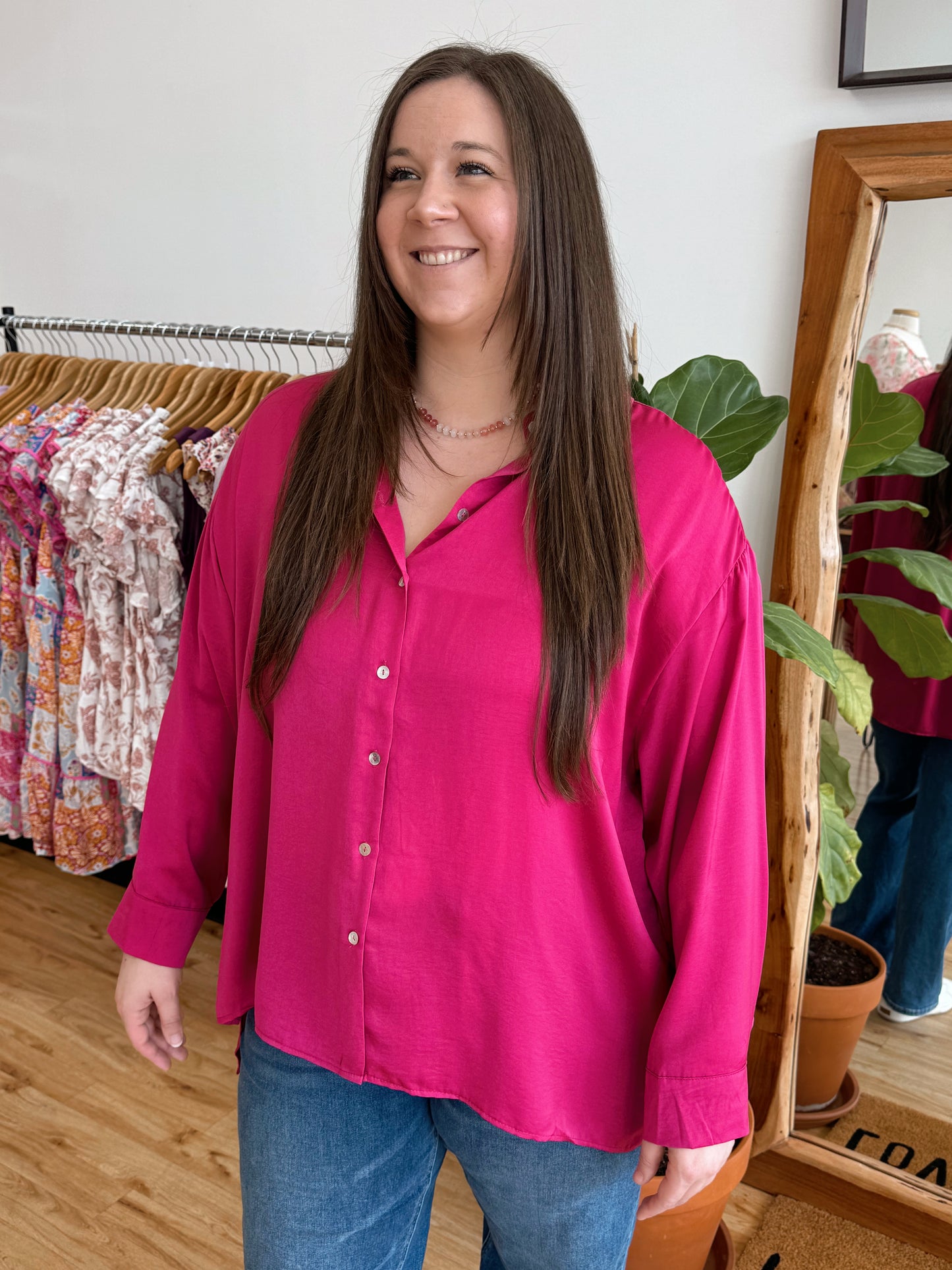 Plus Satin Blouse