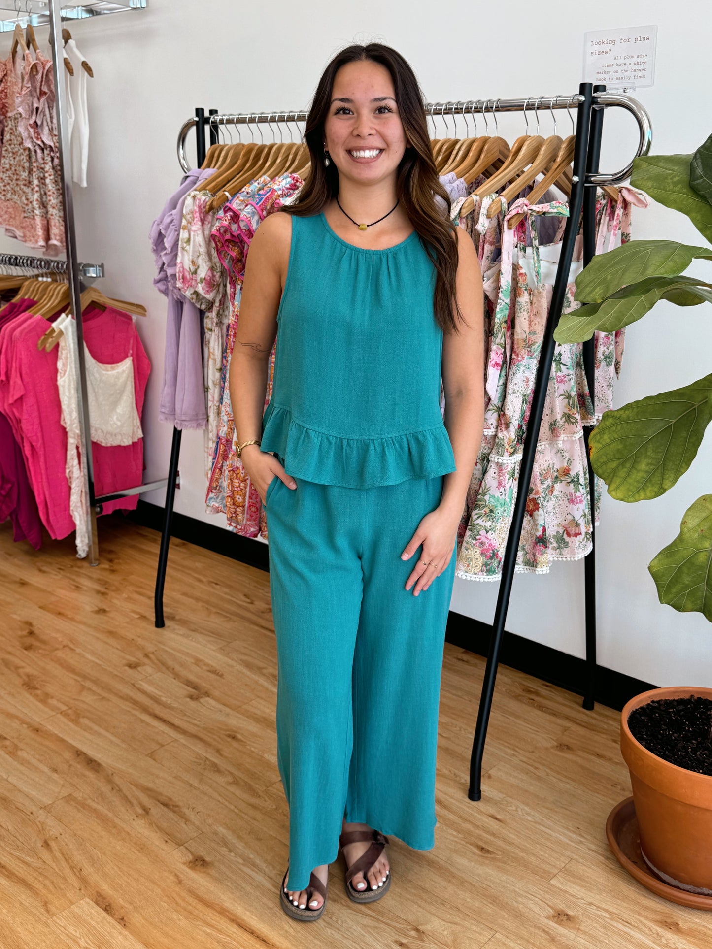 Cropped Linen Pants Bottoms