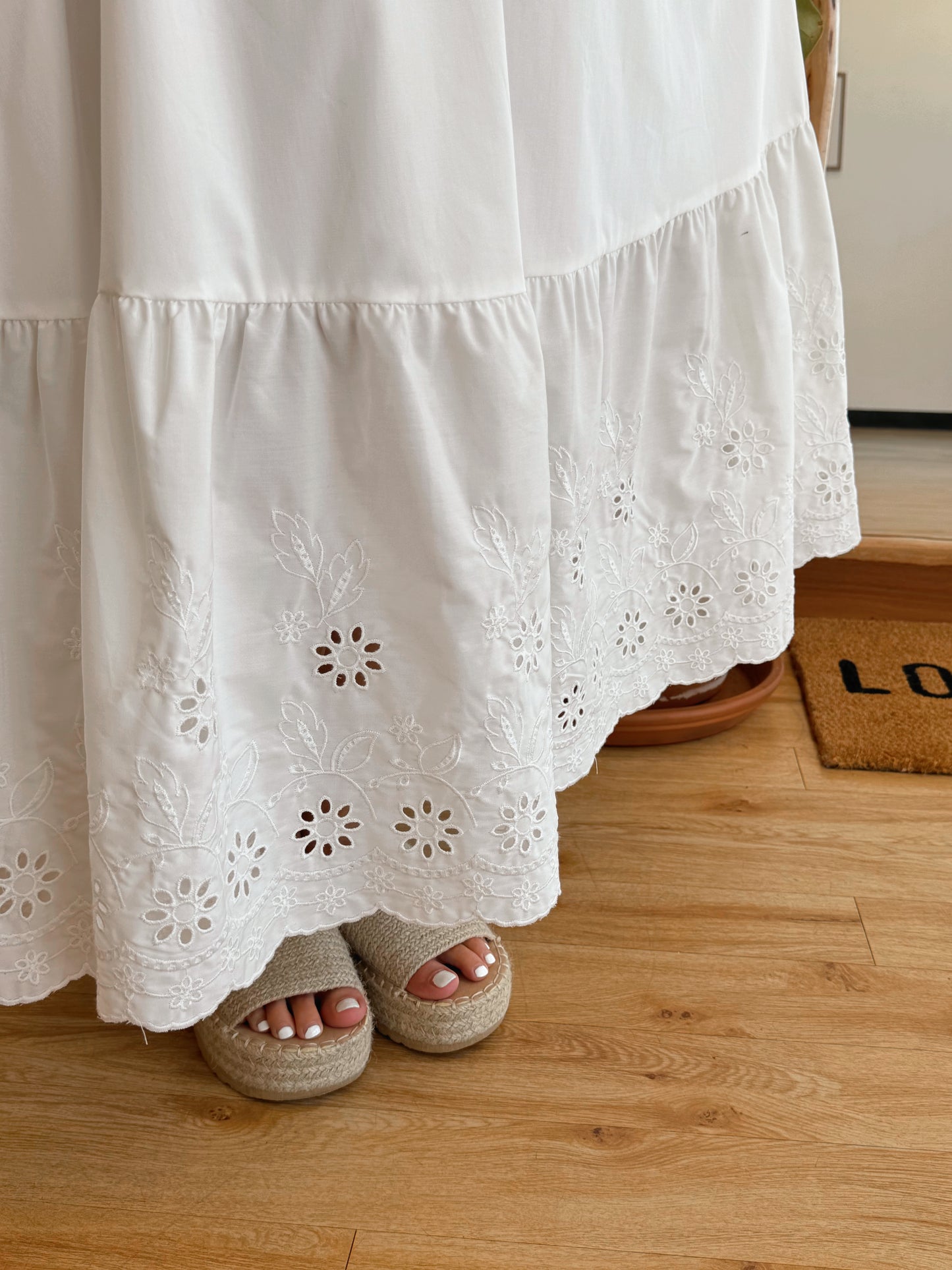 Eyelet Midi Dress Dress