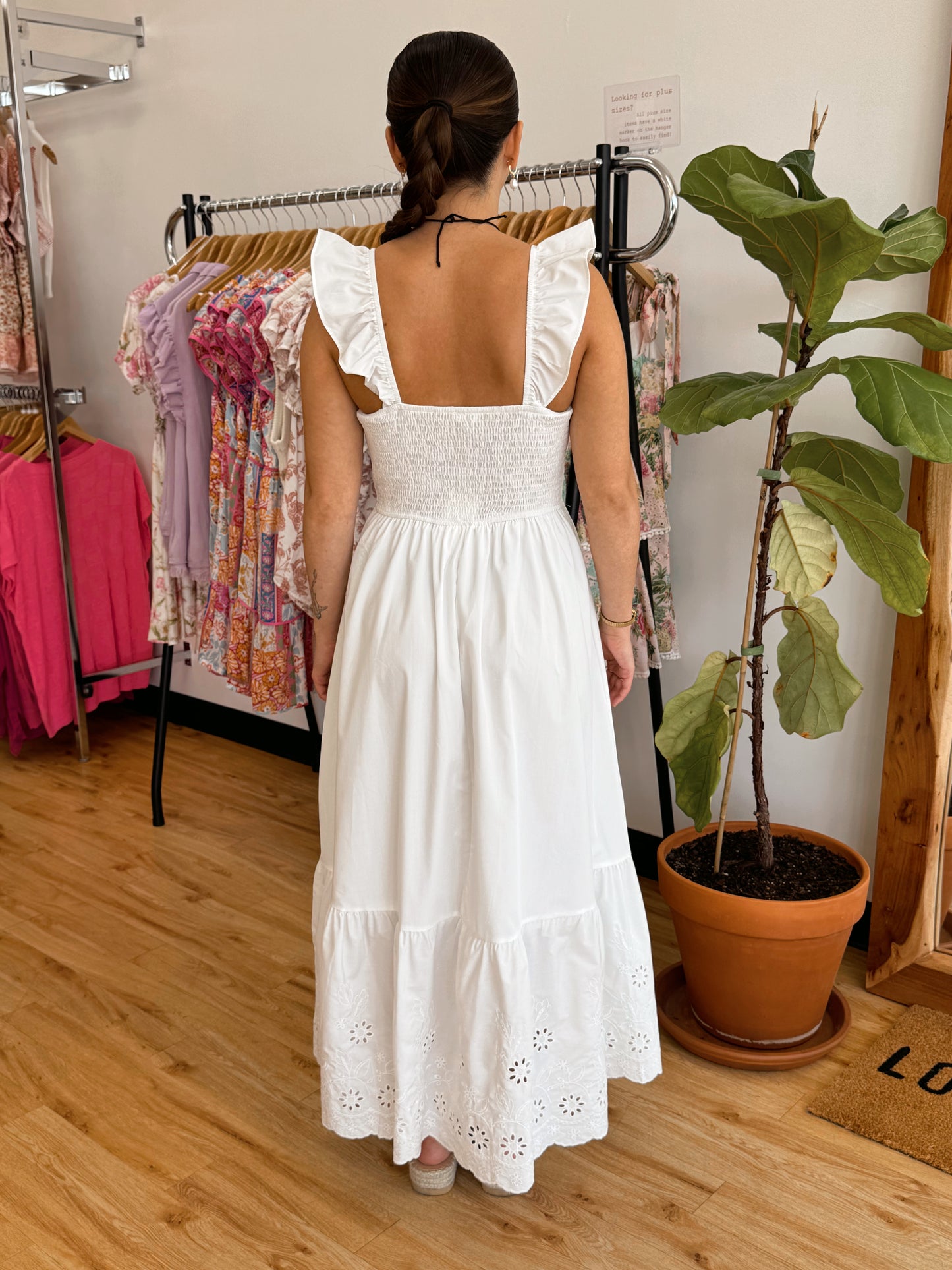 Eyelet Midi Dress Dress