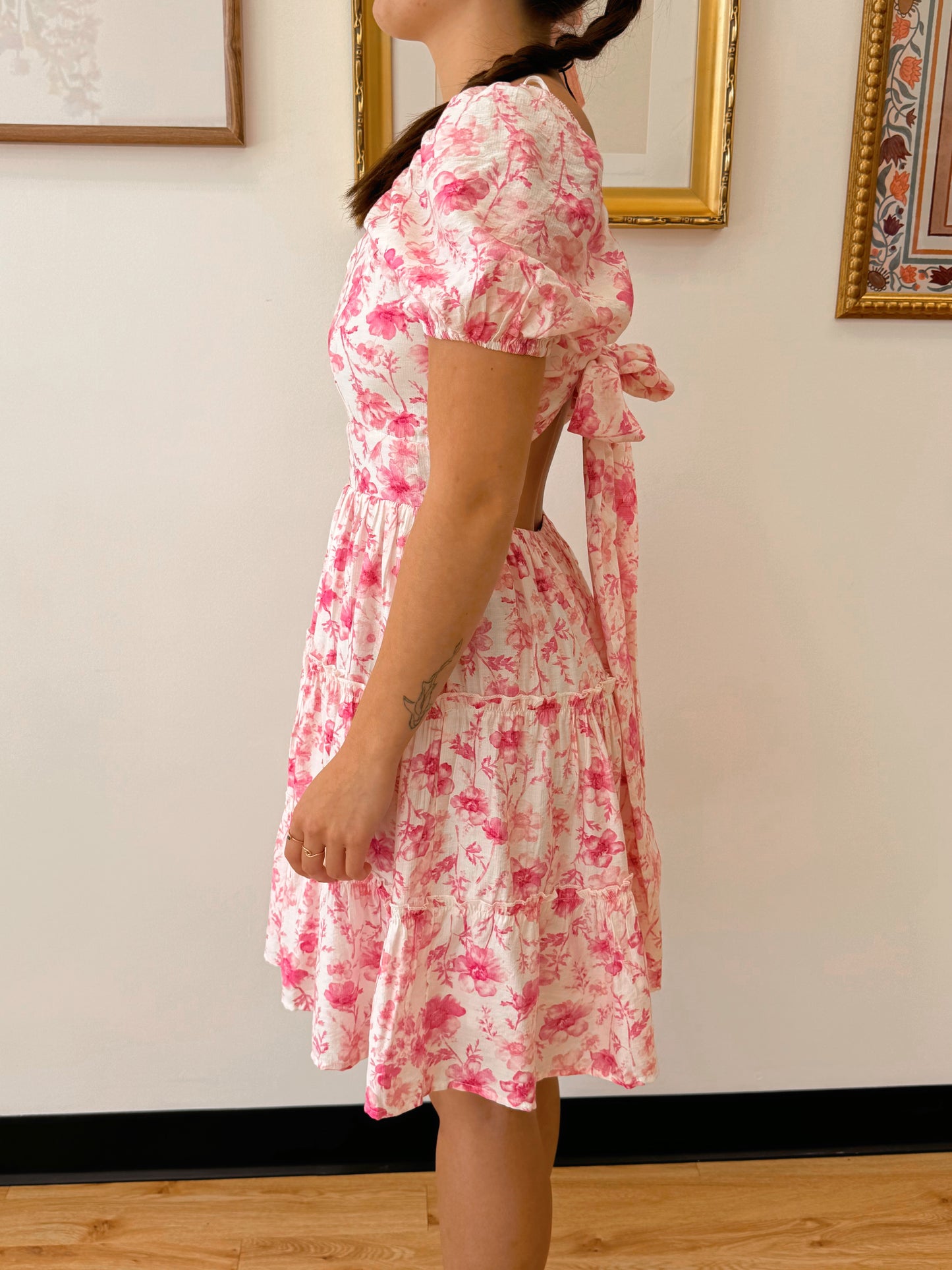 Pink Open Back Dress Dress