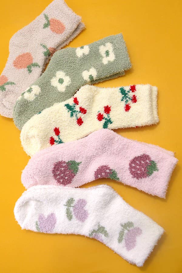 Patterned Fuzzy Socks Socks