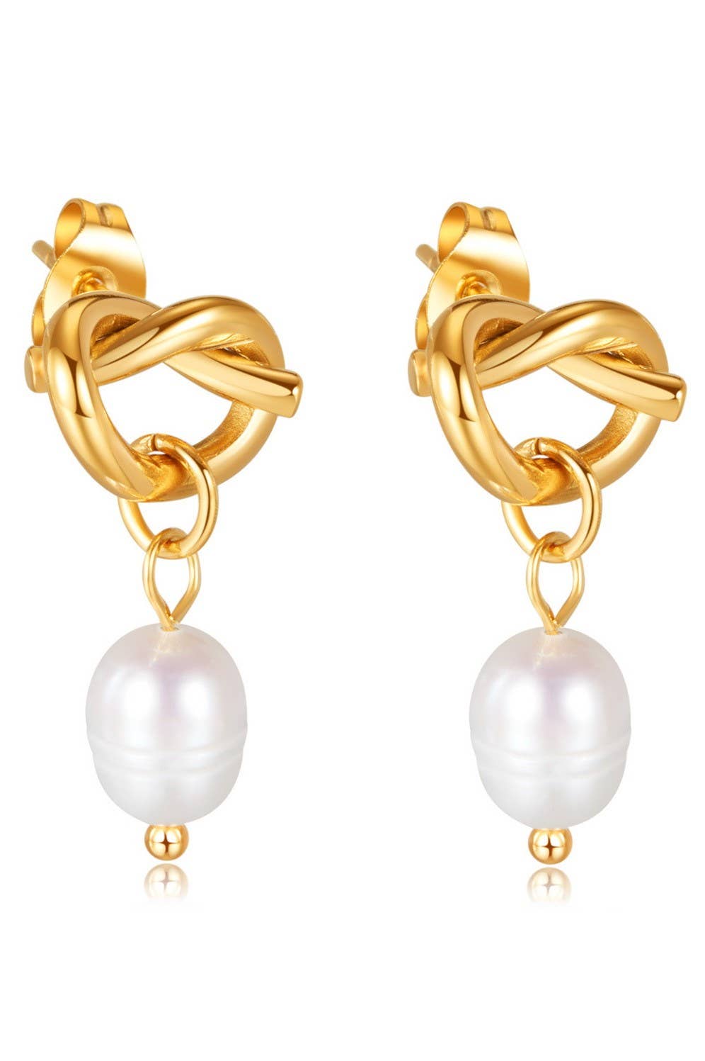 Abstract Pearl Drop Earrings