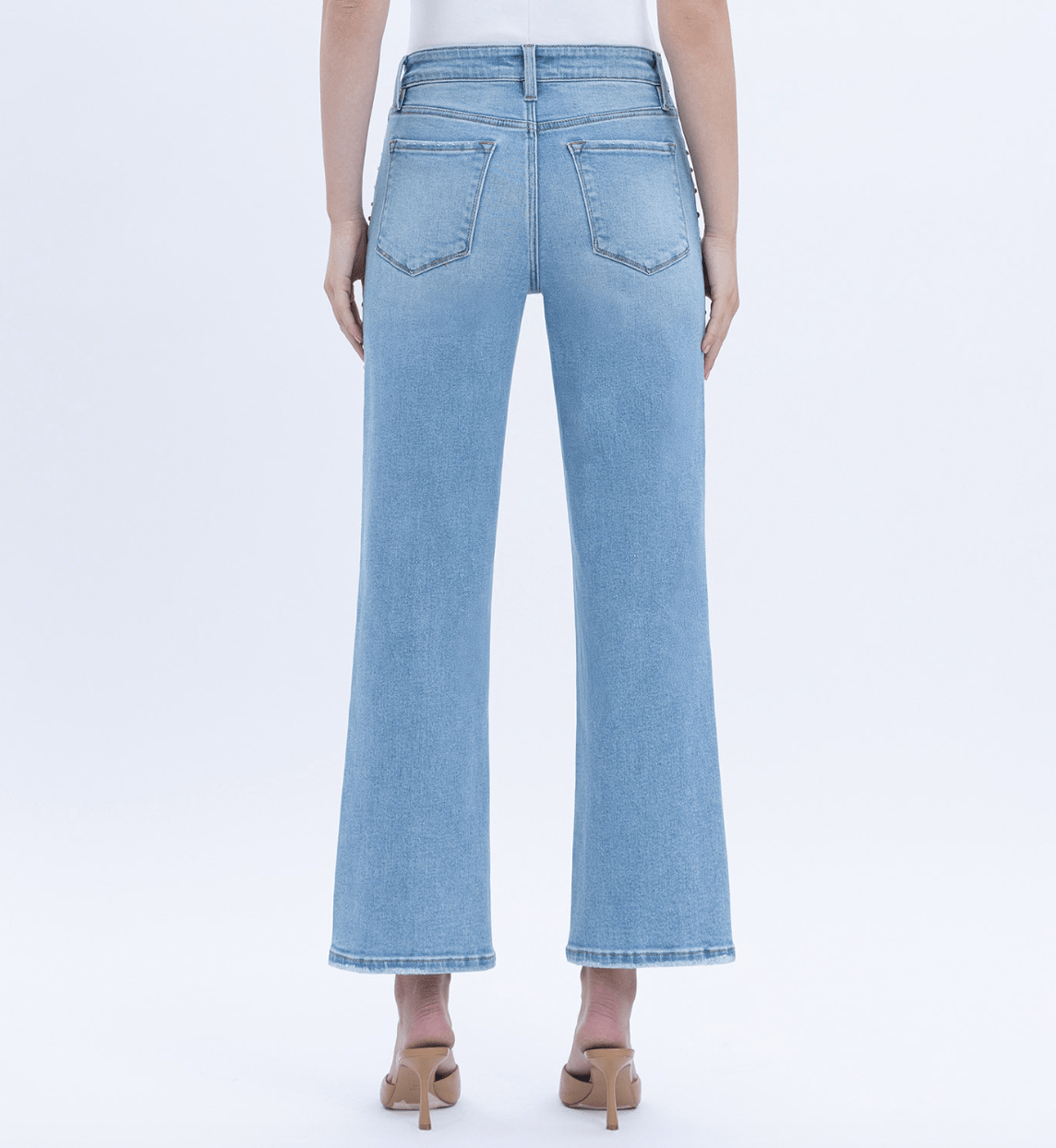 Ankle Slim Wide Studded Jeans Jeans