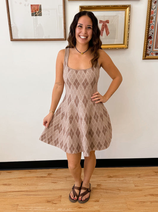 Argyle Tank Sweater Dress Dress