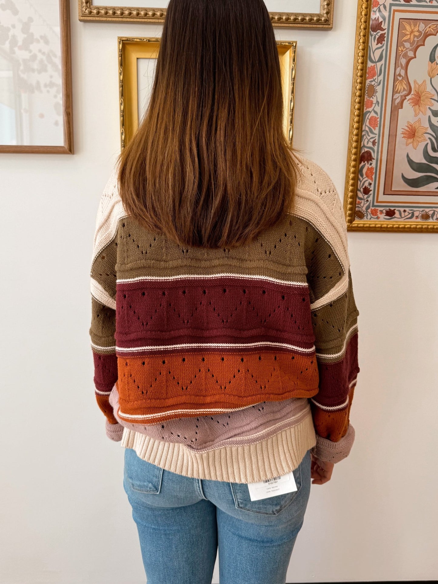 Autumn Stripe Knit Sweater Shirts & Tops