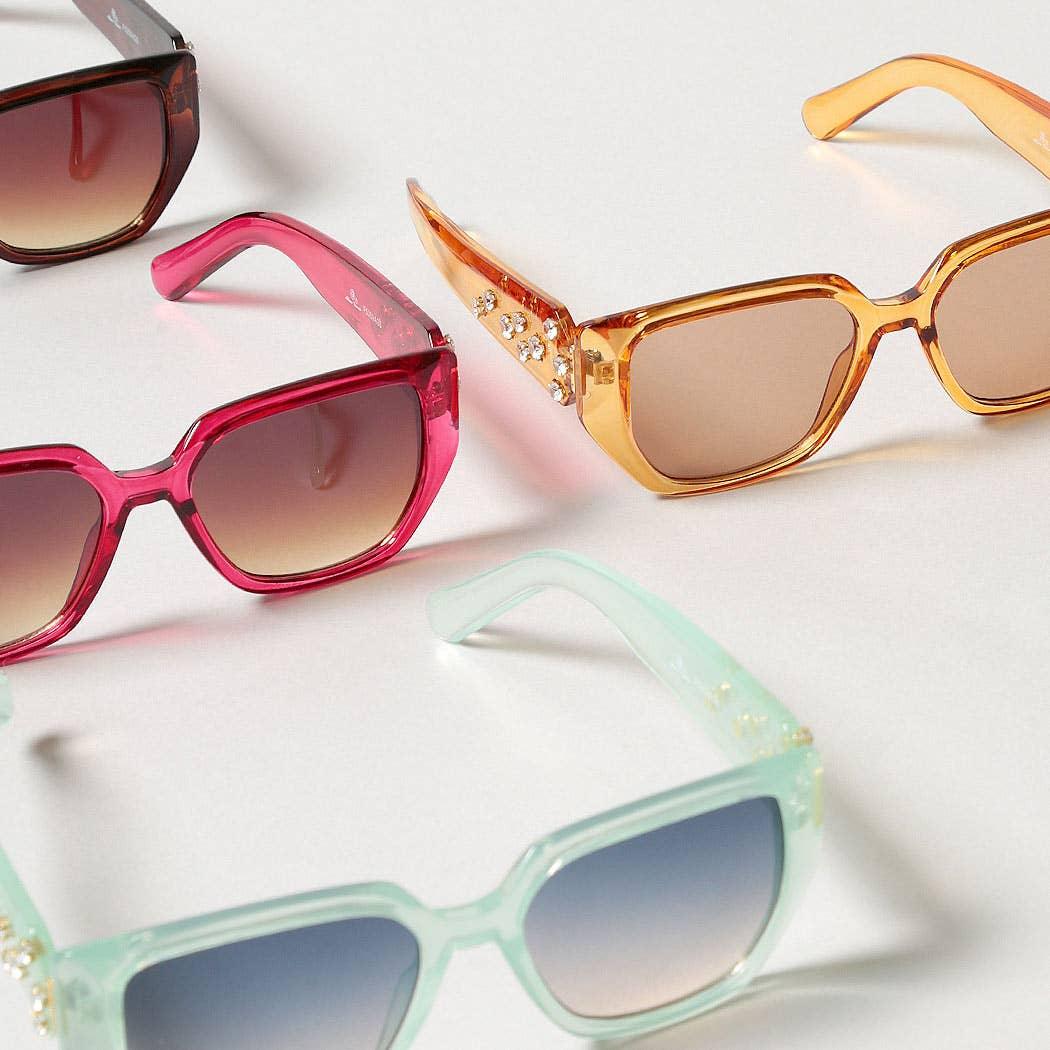 Tinted Rhinestone Frame Sunglasses Sunglasses