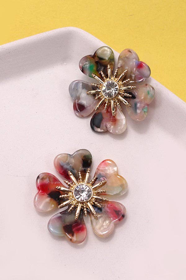 Multi-Colored Flower Earrings