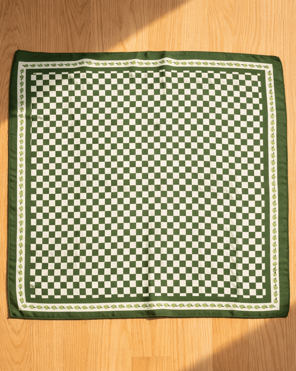 Green Checkered Print Scarf Scarf