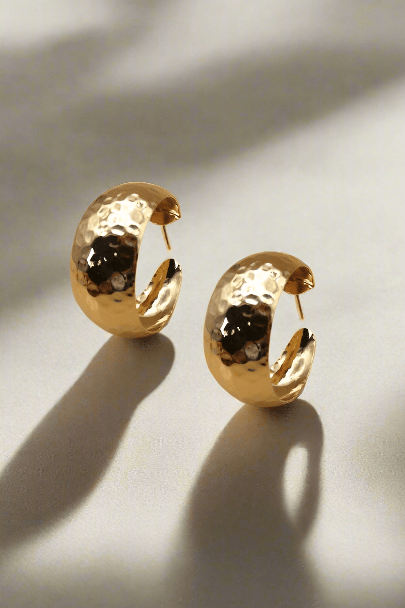 Mini Hammered Hoop Earrings