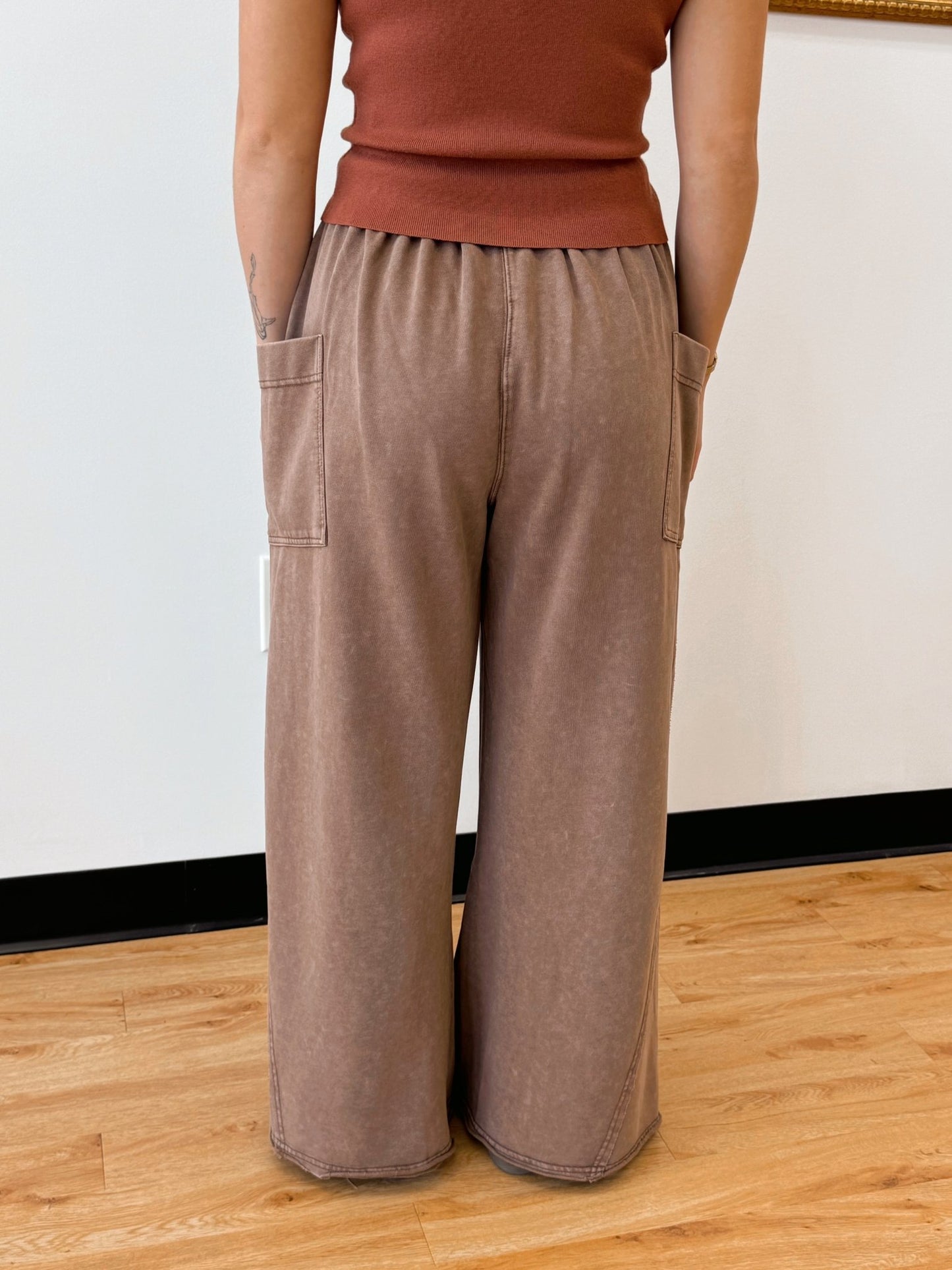 Mocha Flowy Soft Pants Pants