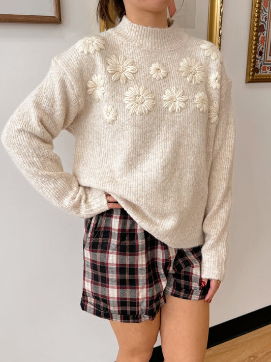 Navy & Red Plaid Shorts Shorts