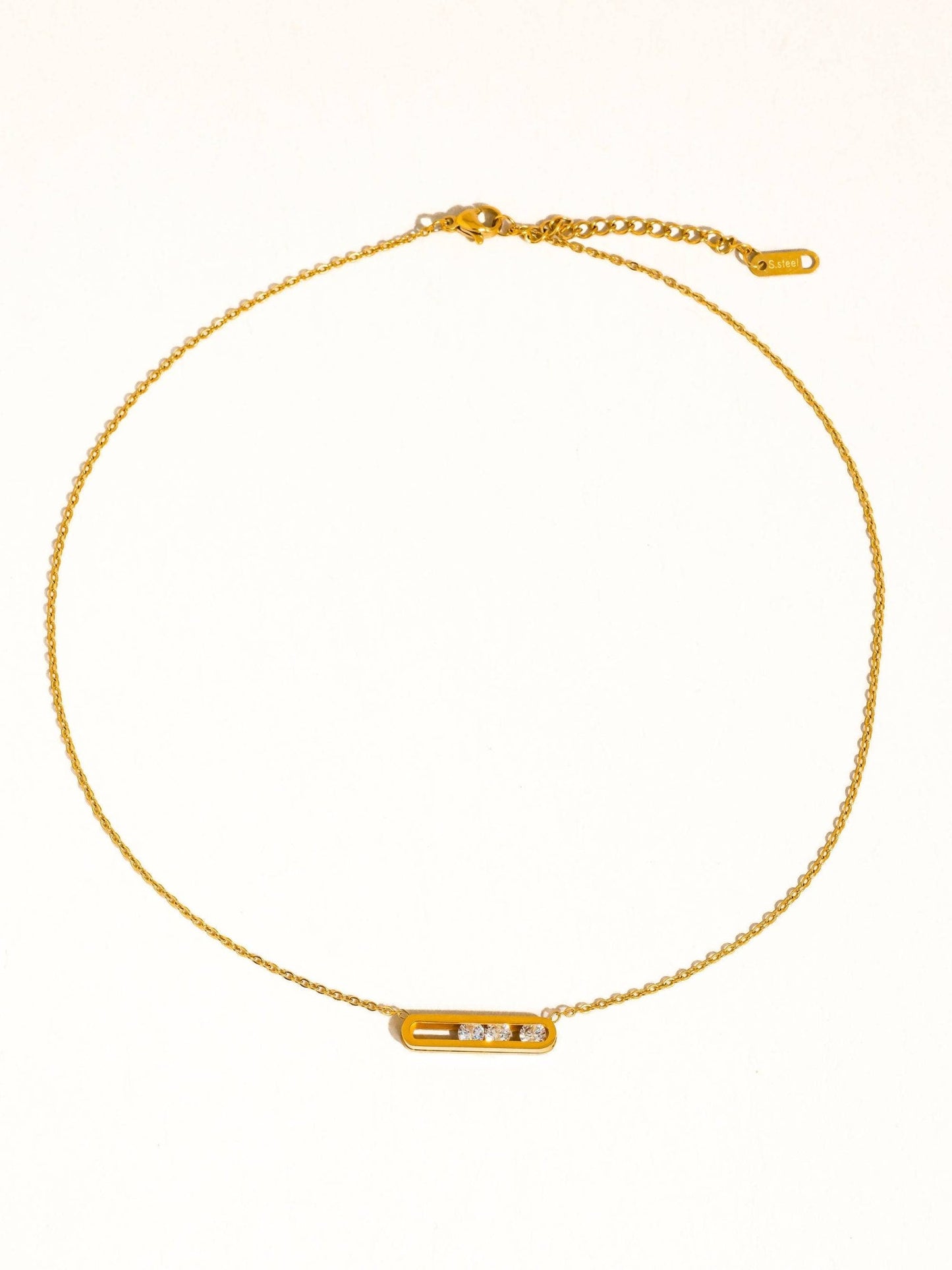 Rhinestone Bar Pendant Necklace Necklaces