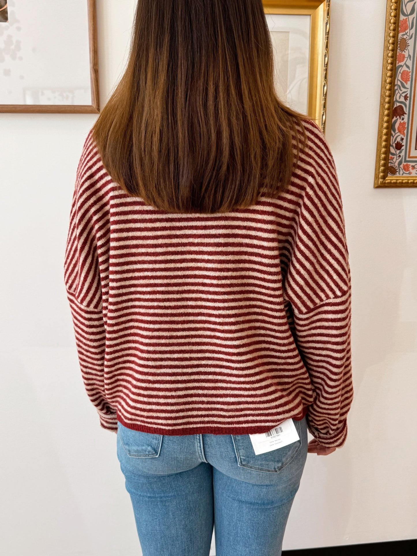 Striped Wool Blend Cardigan Shirts & Tops
