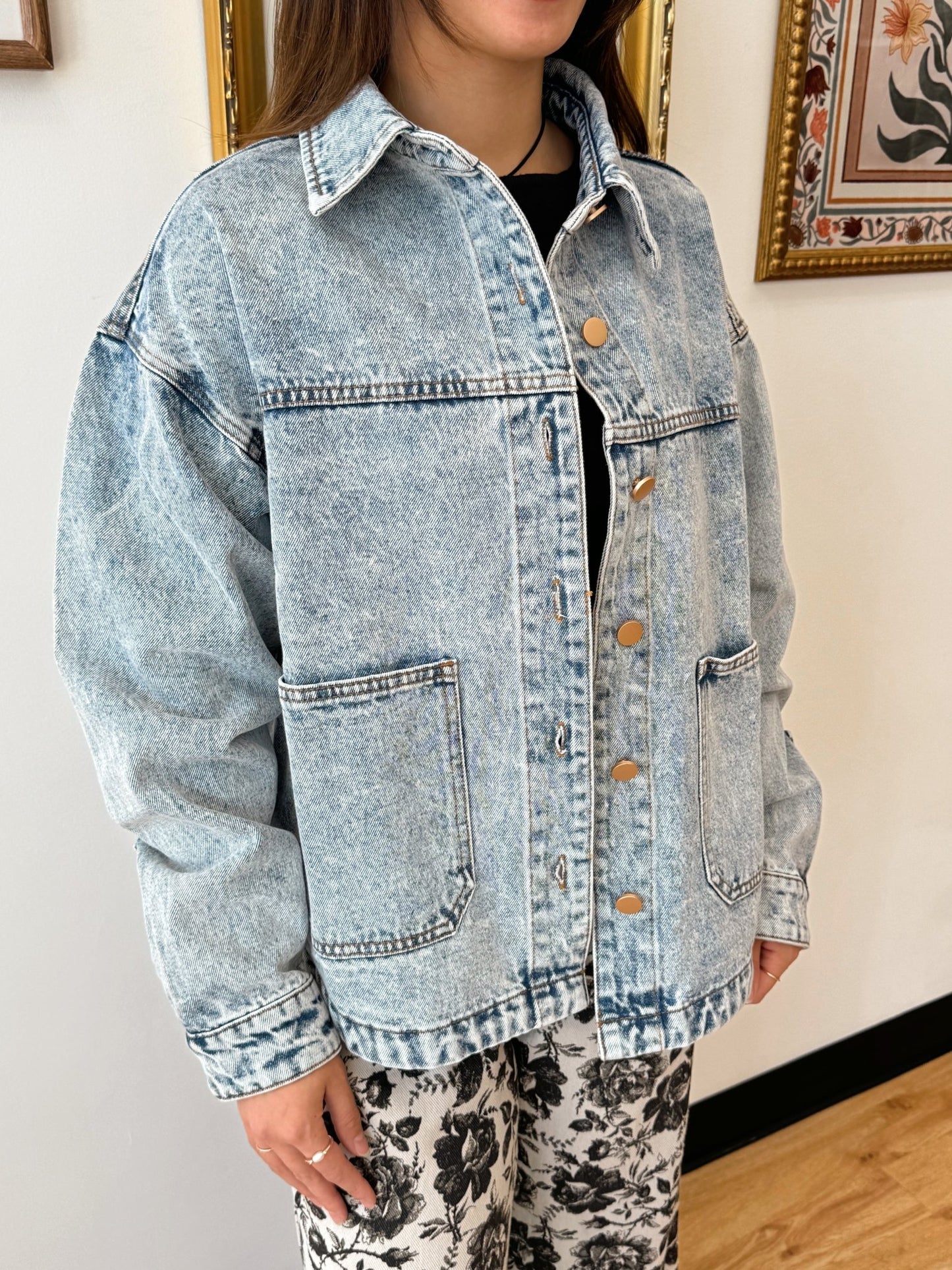 Vintage Oversized Denim Jacket Shirts & Tops