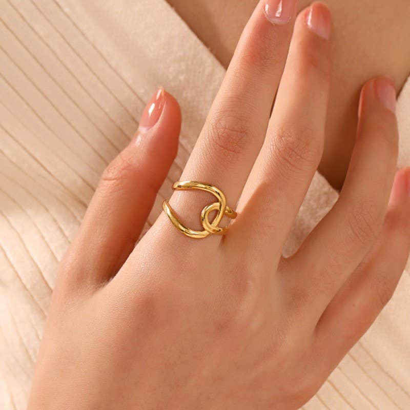 Wavy Abstract Gold Ring