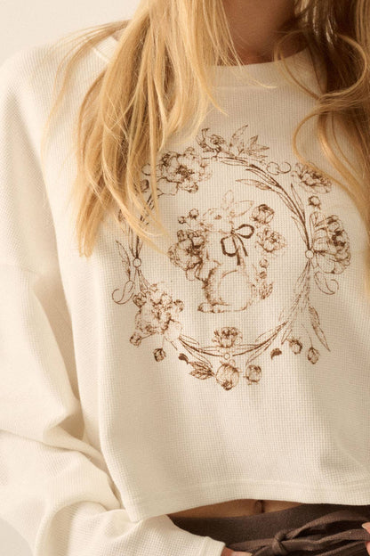 Bunny Flower Crop Sweatshirt