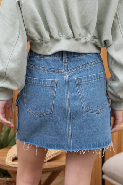 Cargo Denim Mini Skirt