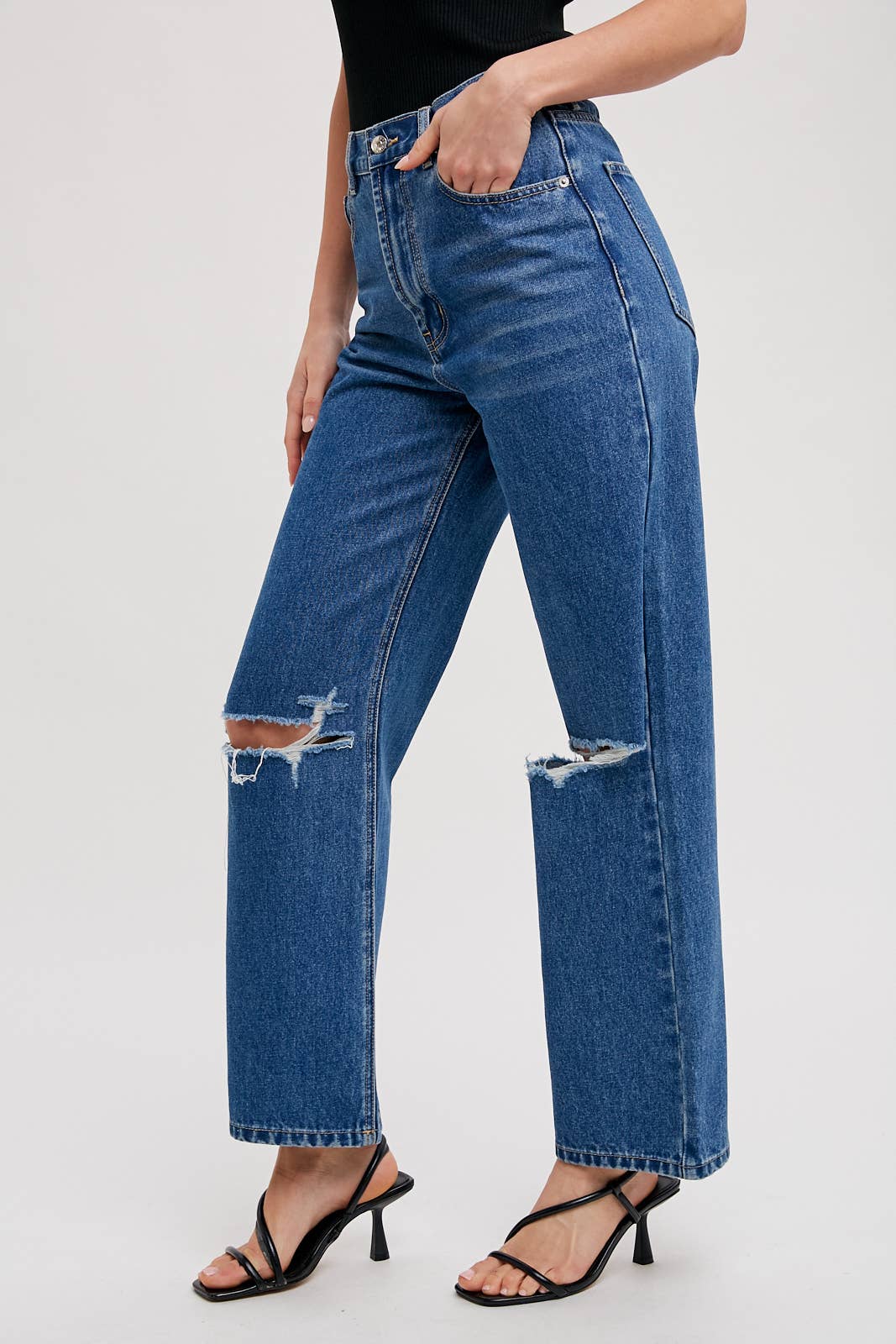 High Rise Distressed Jeans